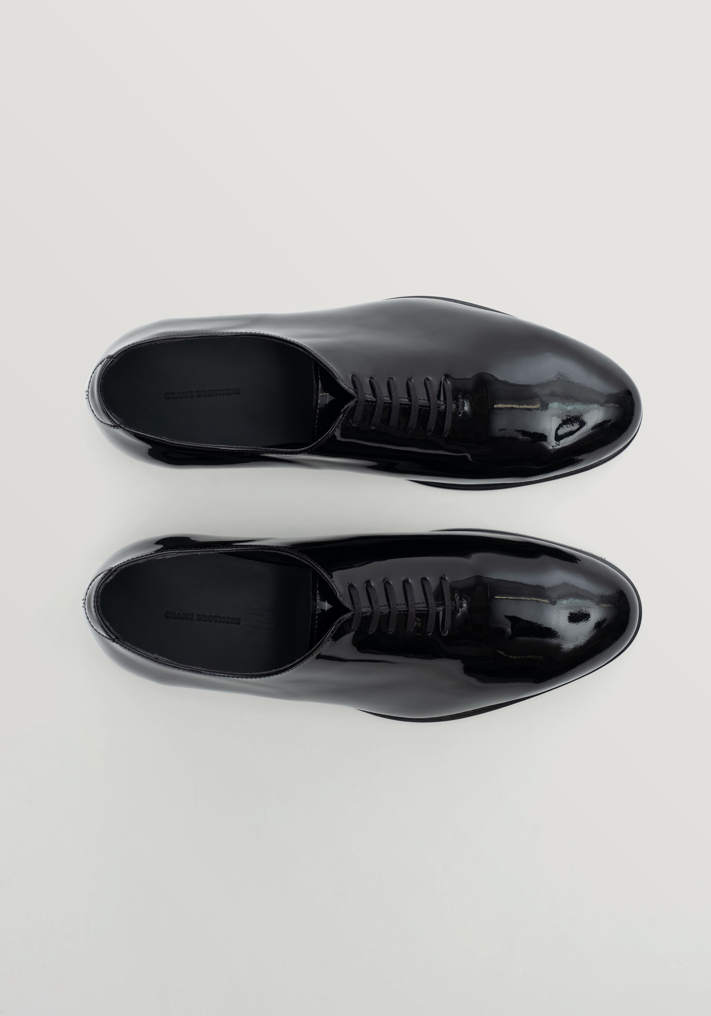 Black Patent Leather Whole Cut Oxford Shoe