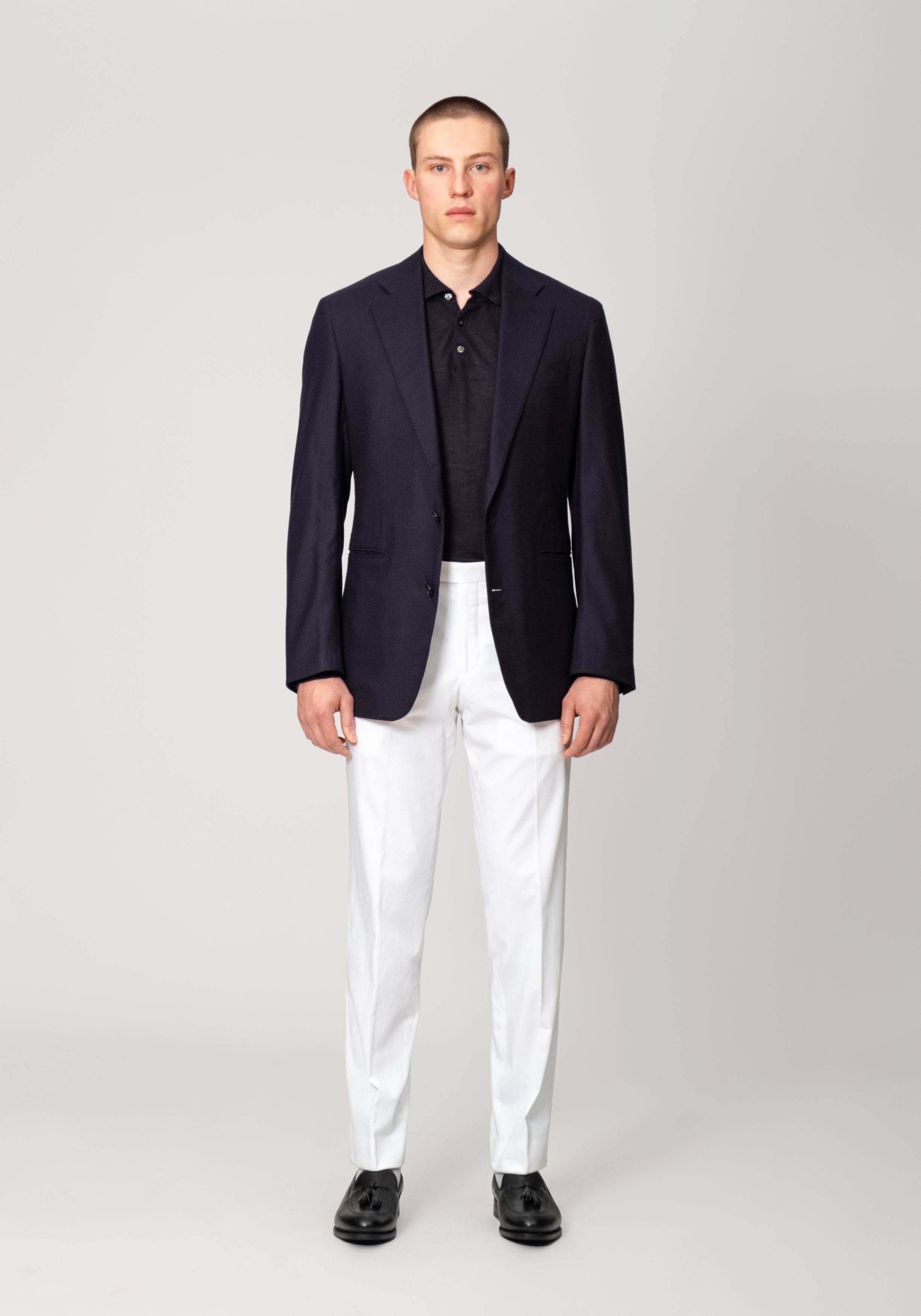 Cotton Dress Trouser with Side Adjusters - White