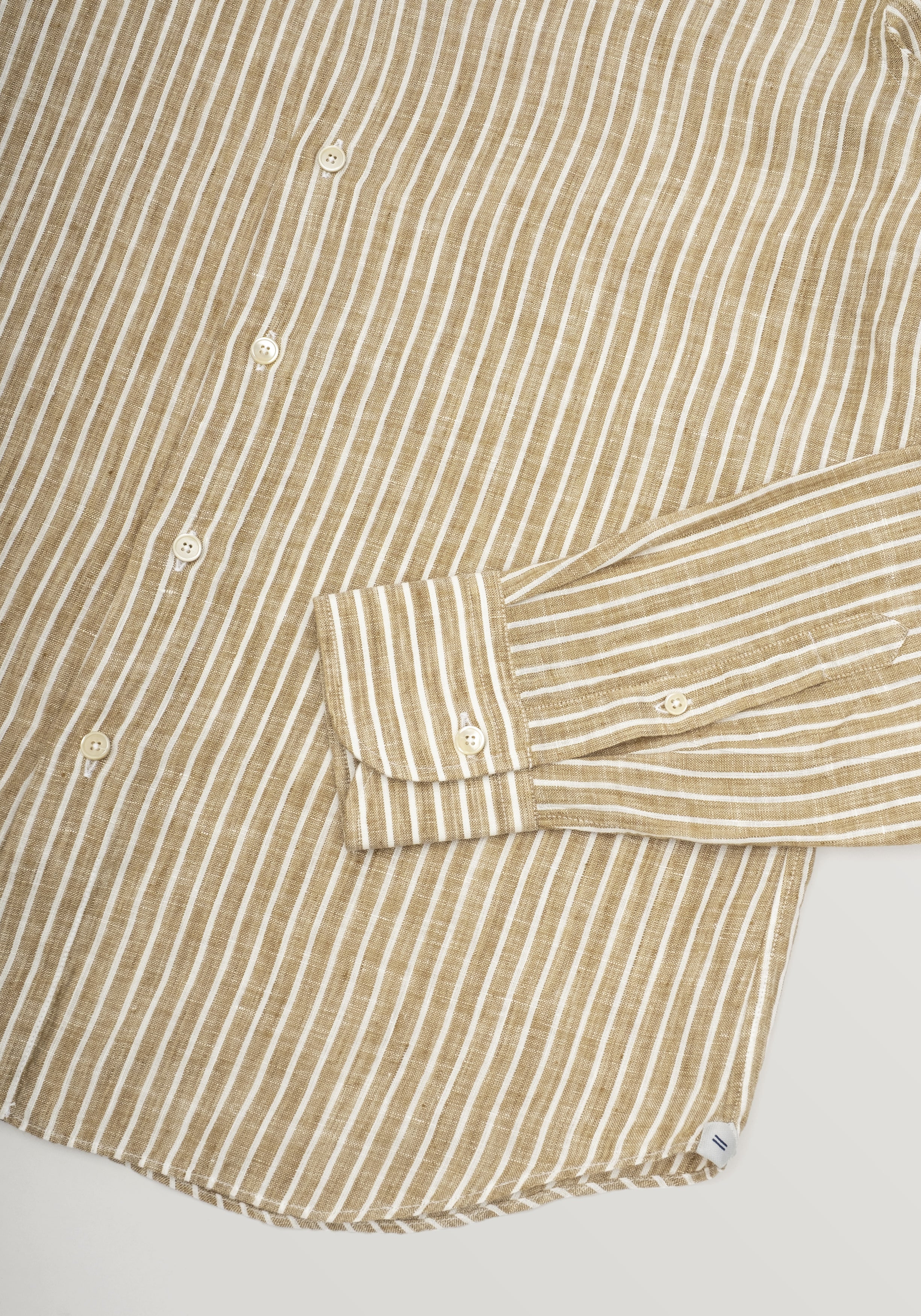 Capri Linen Stripe Shirt - Flax