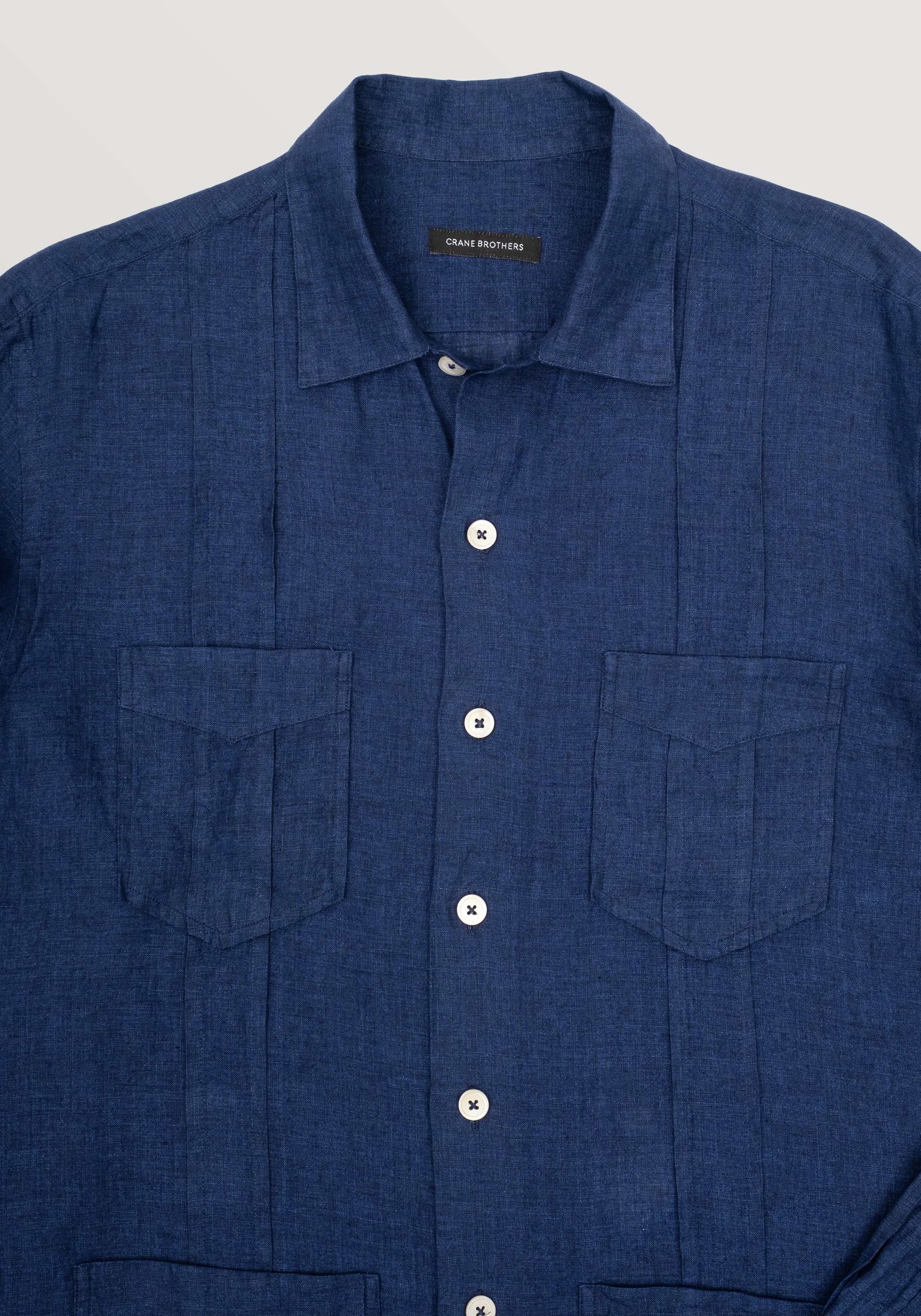 Guayabera Linen Shirt - Deep Navy
