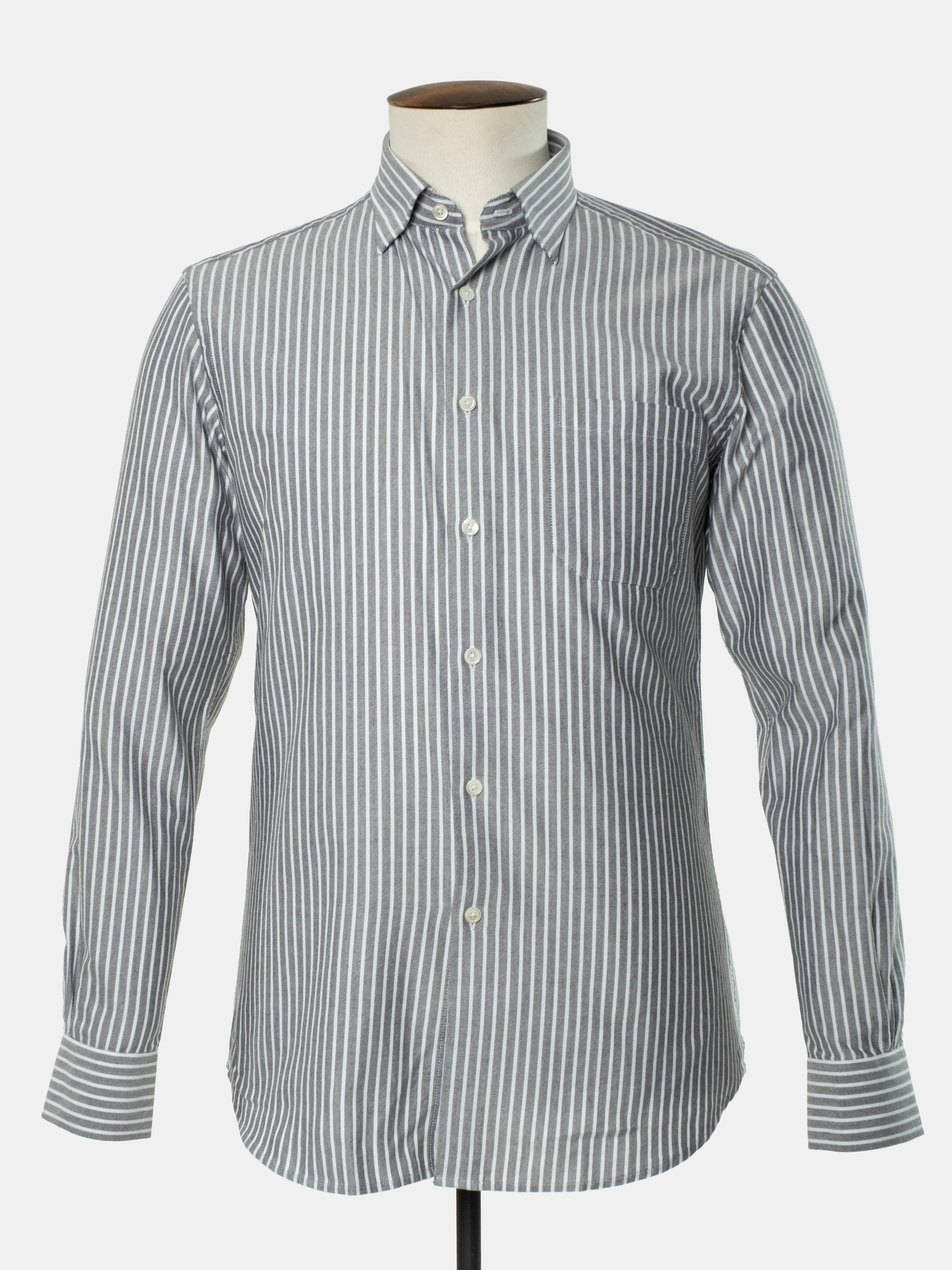 Christian Kimber Fenner Essential Oxford Shirt - Gray Stripe