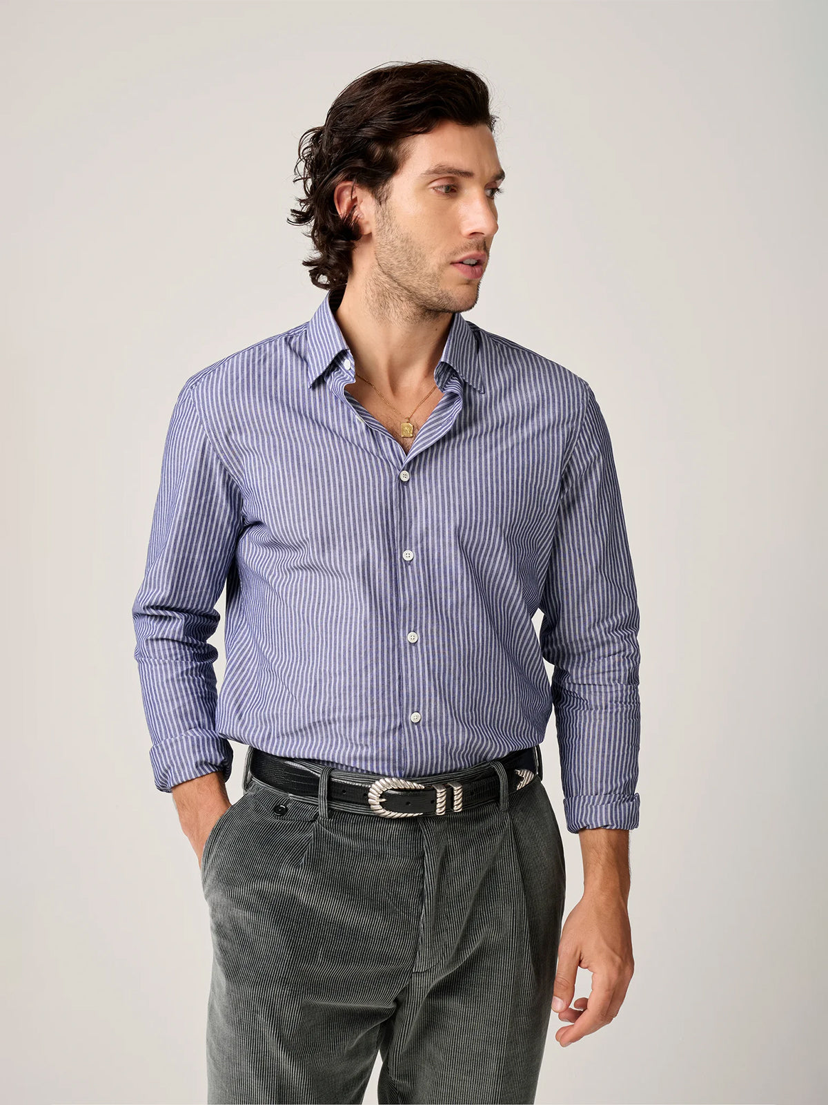 Christian Kimber Railway Shirt - Coastal Blue