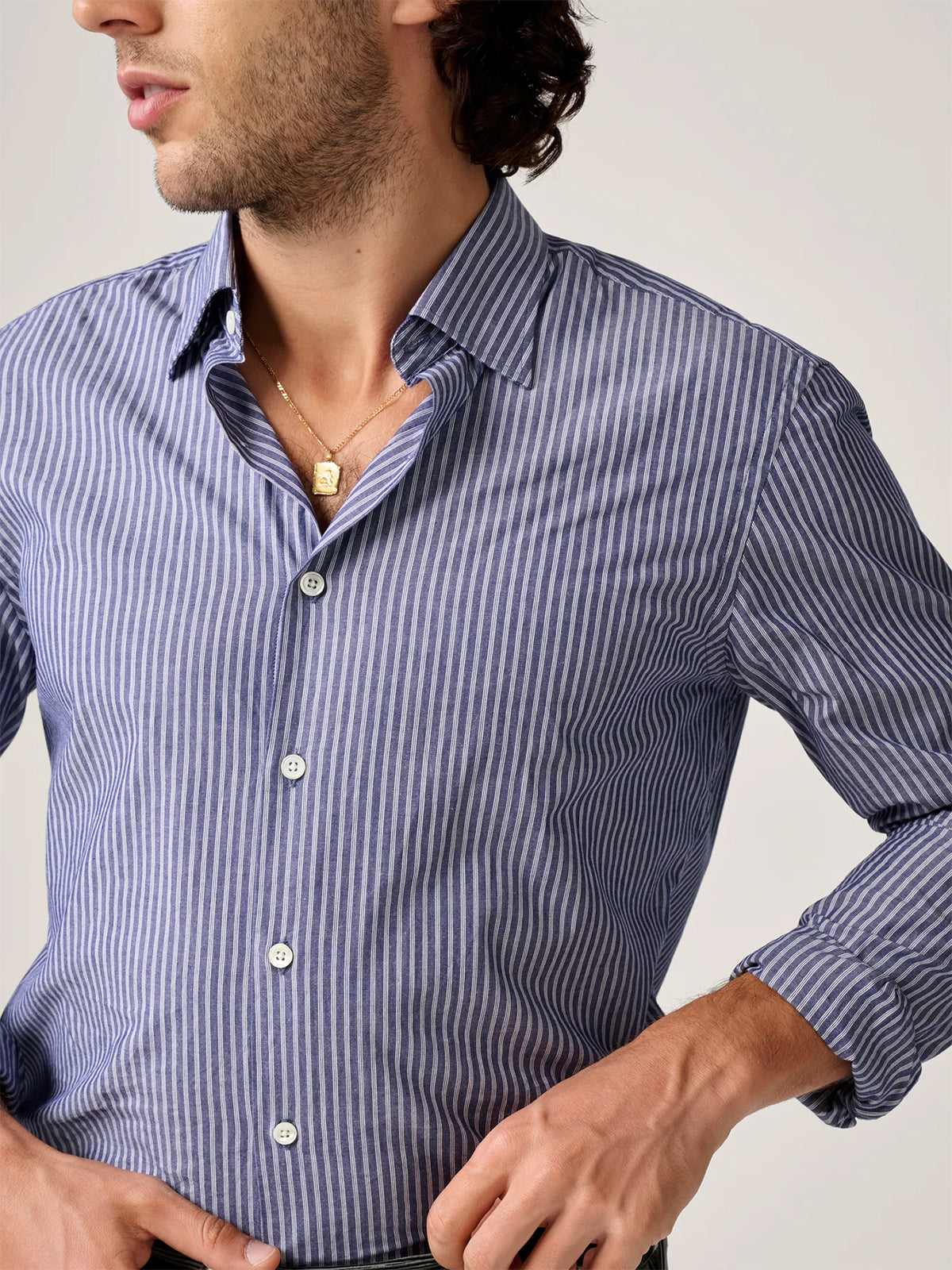 Christian Kimber Railway Shirt - Coastal Blue