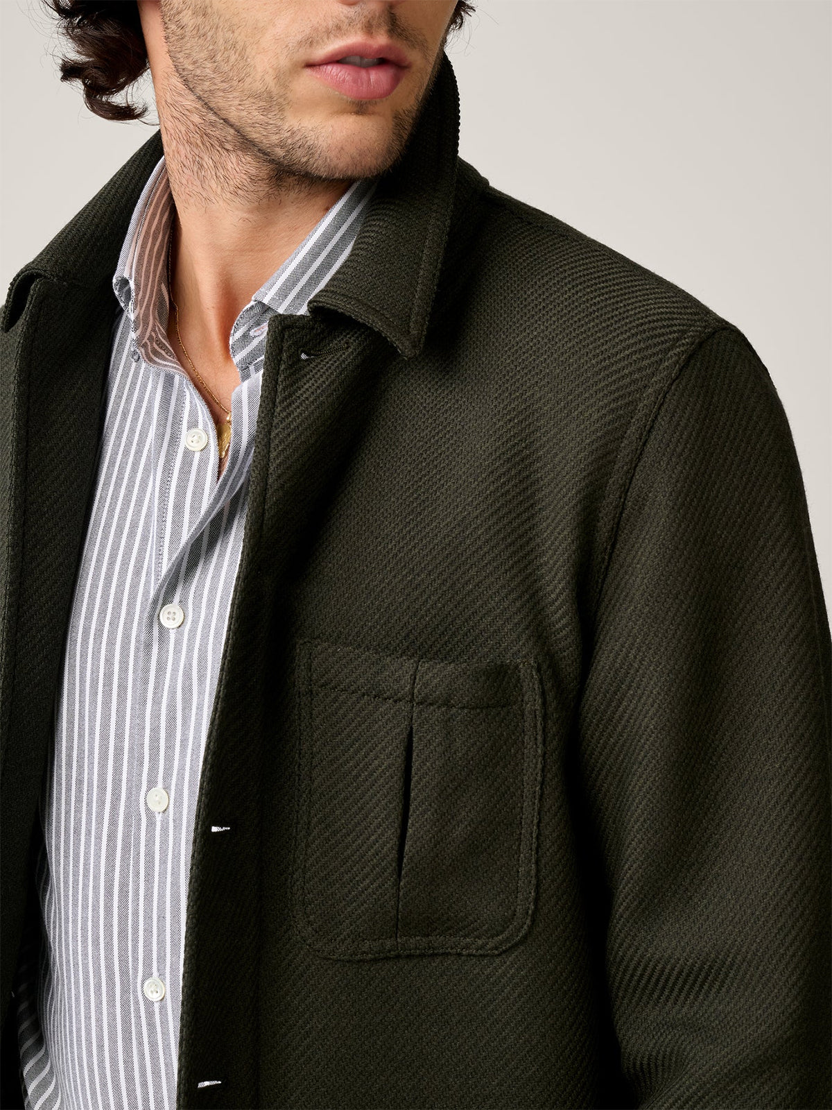 Christian Kimber Wool Chore Jacket - Forest Green