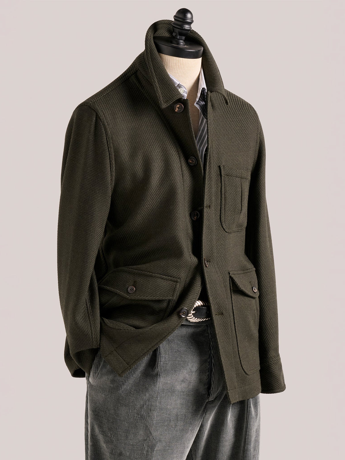 Christian Kimber Wool Chore Jacket - Forest Green
