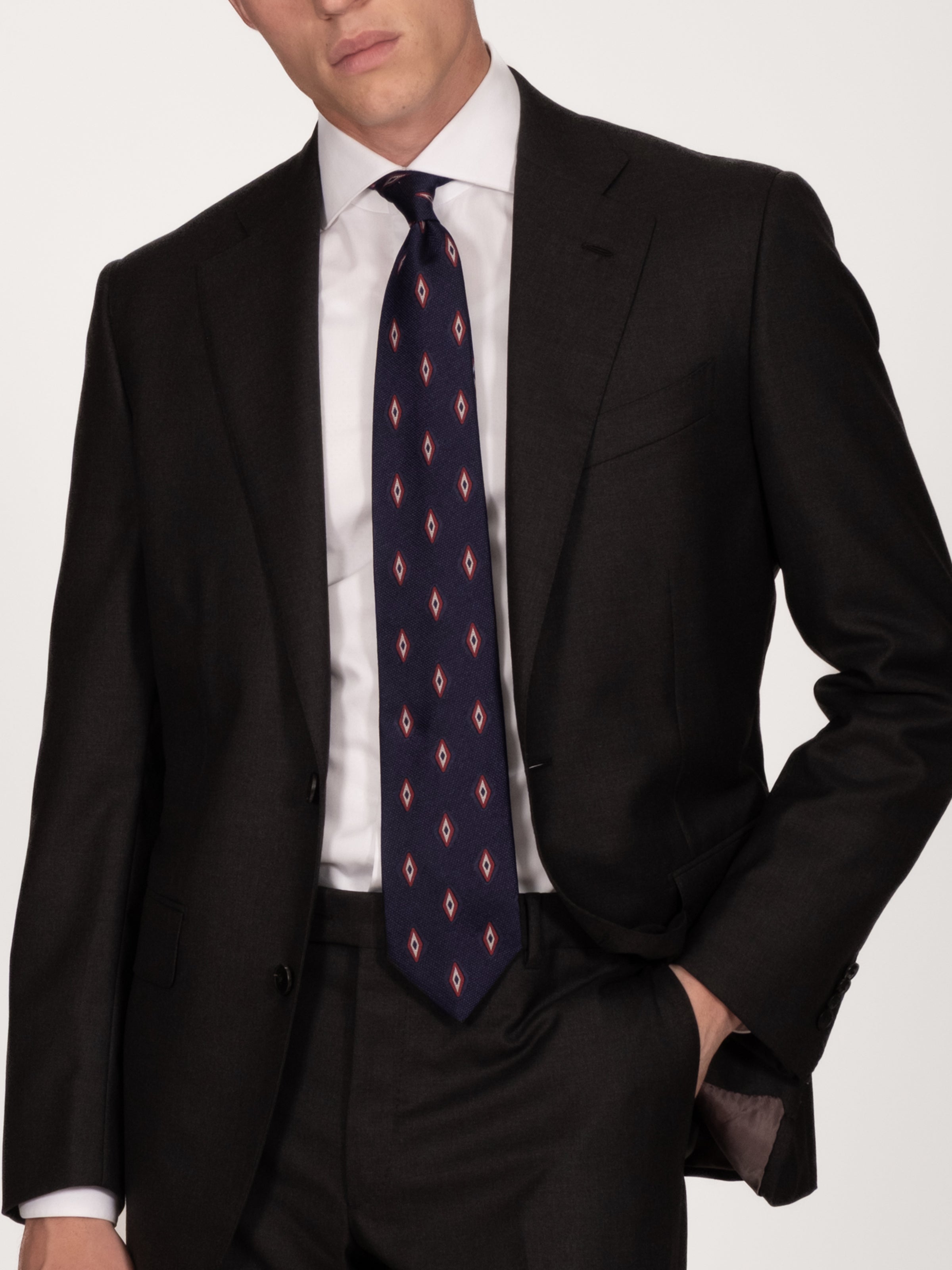 Coronari Silk Tie - Midnight Rhombus