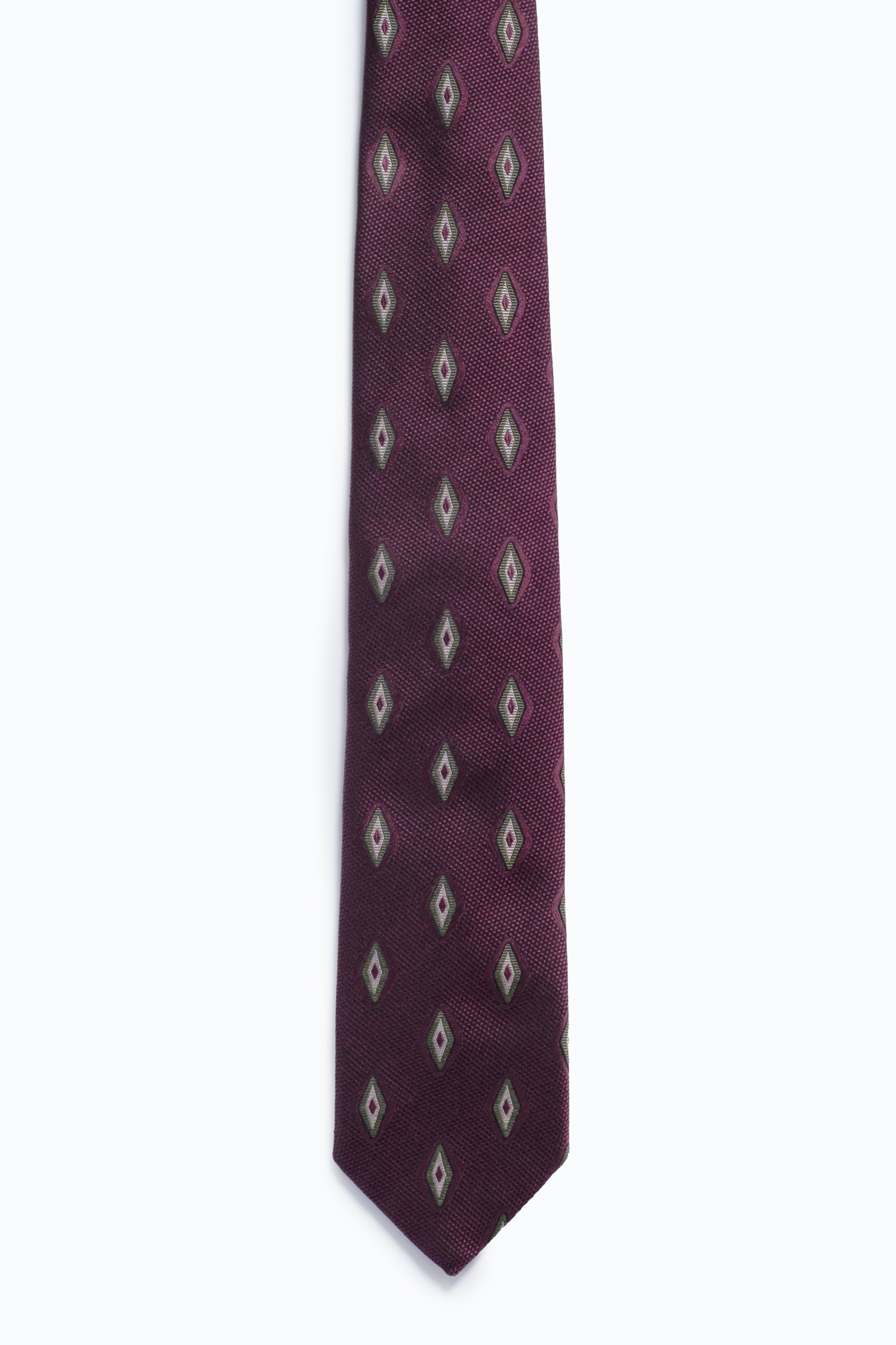 Coronari Silk Tie - Wine Rhombus