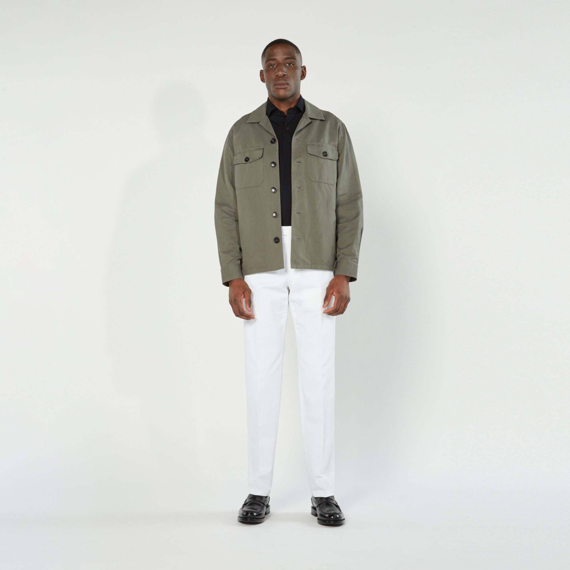 Olive Grey Four Pocket Shirt Jacket