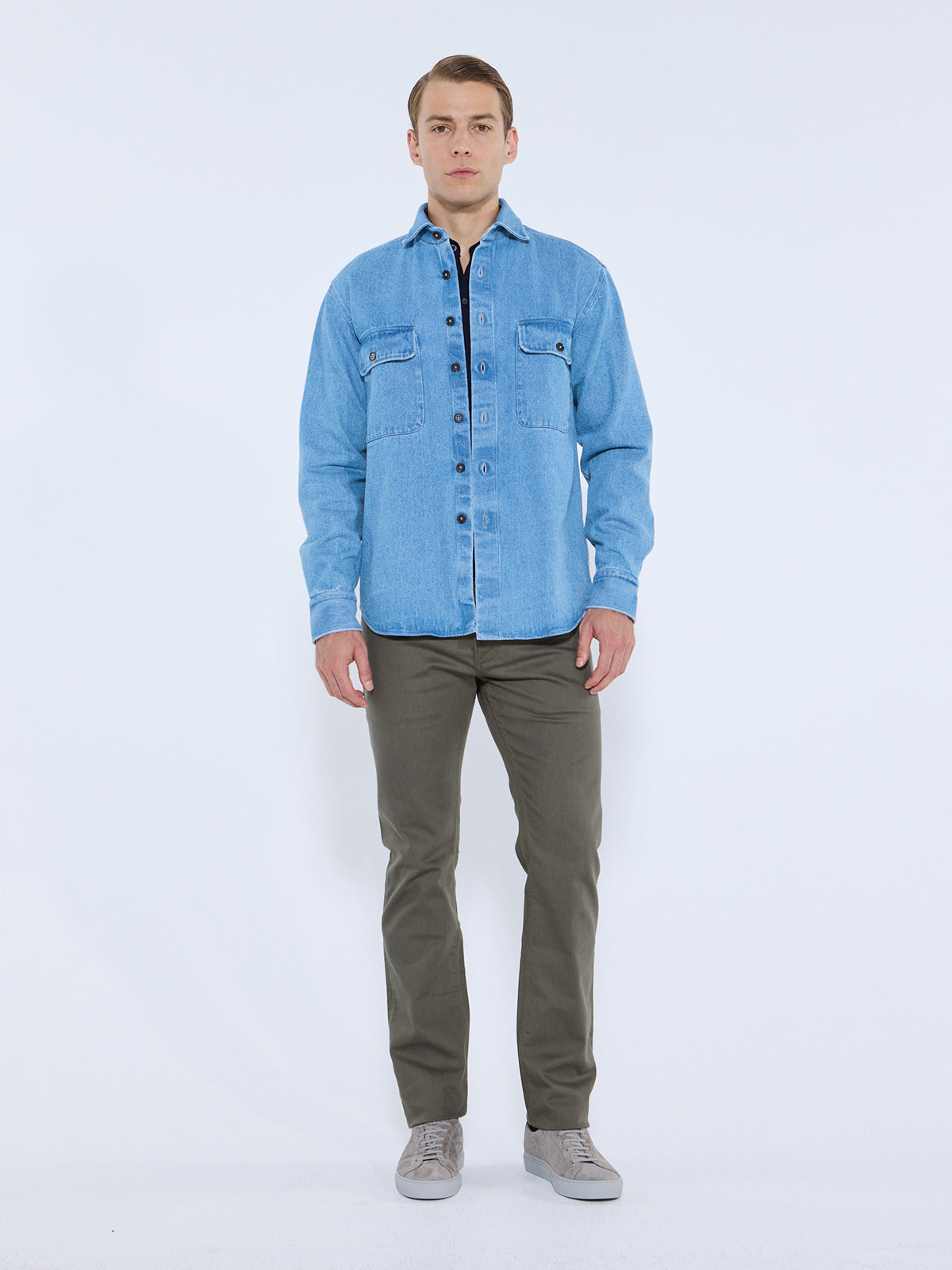 Blue Denim Double Pocket Overshirt