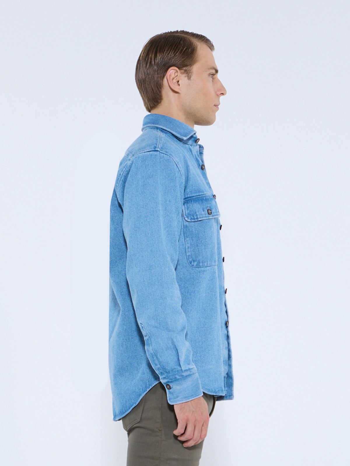 Blue Denim Double Pocket Overshirt