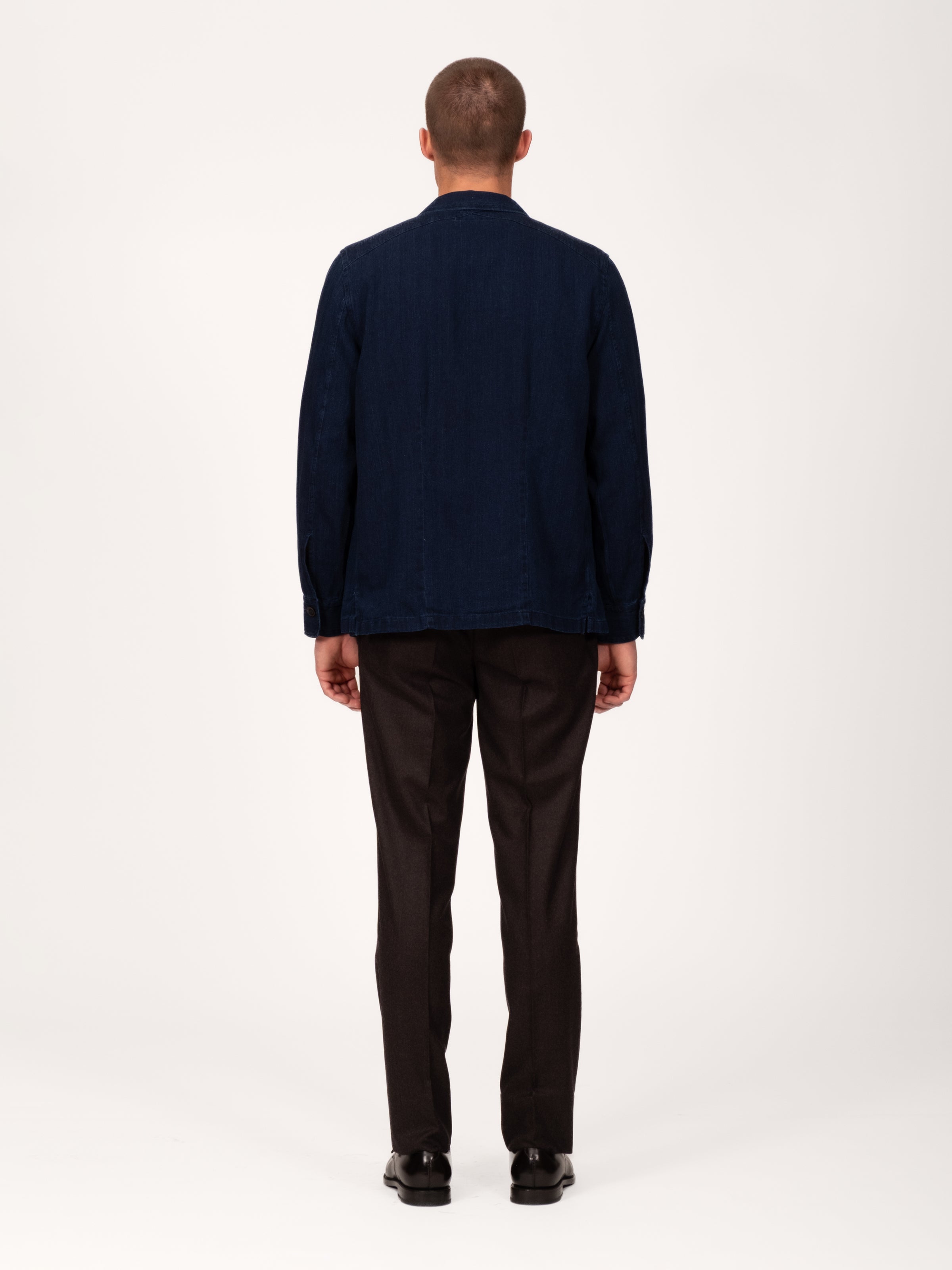 Herringbone Dark Denim Chore Shirt