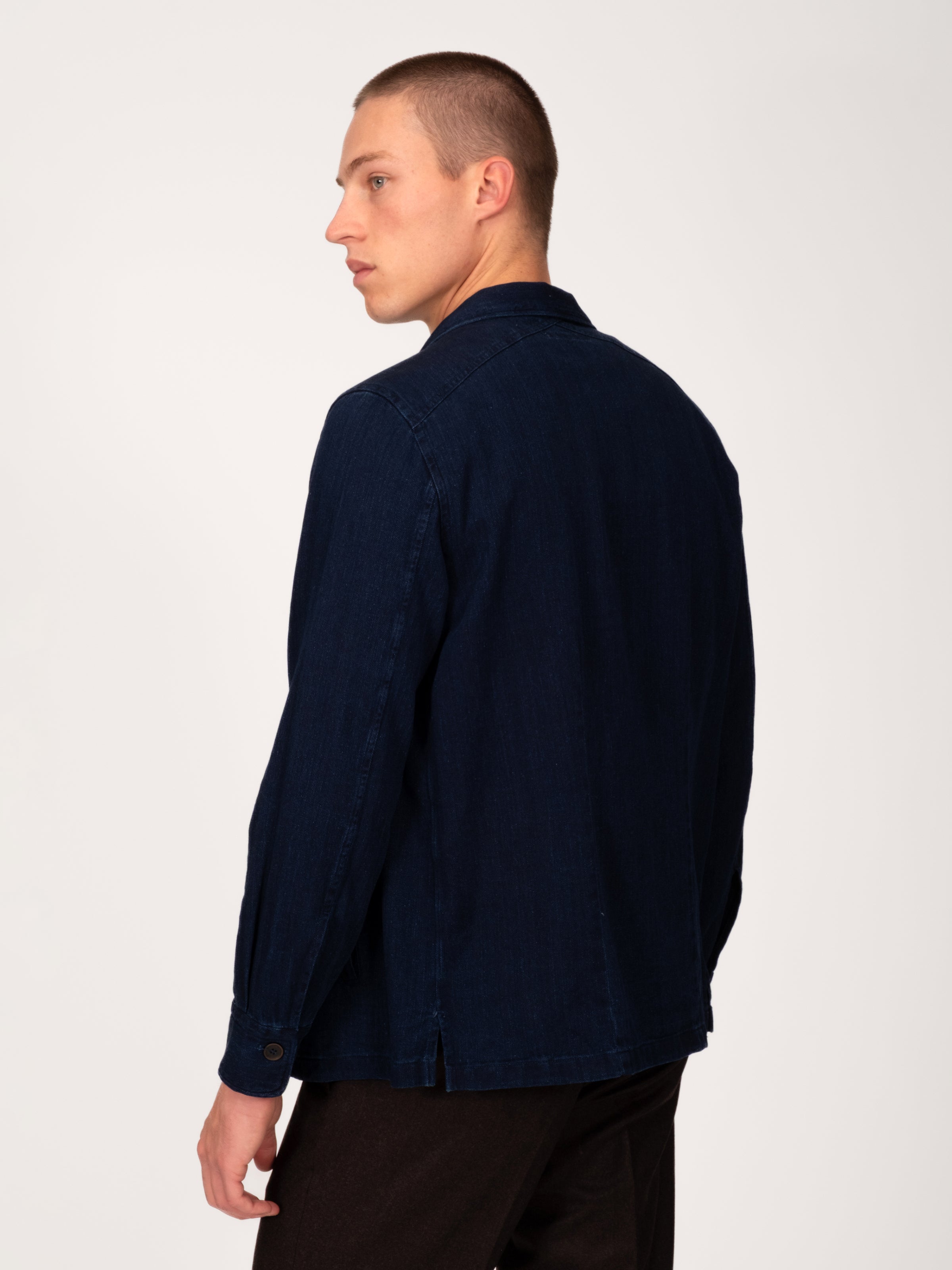 Herringbone Dark Denim Chore Shirt