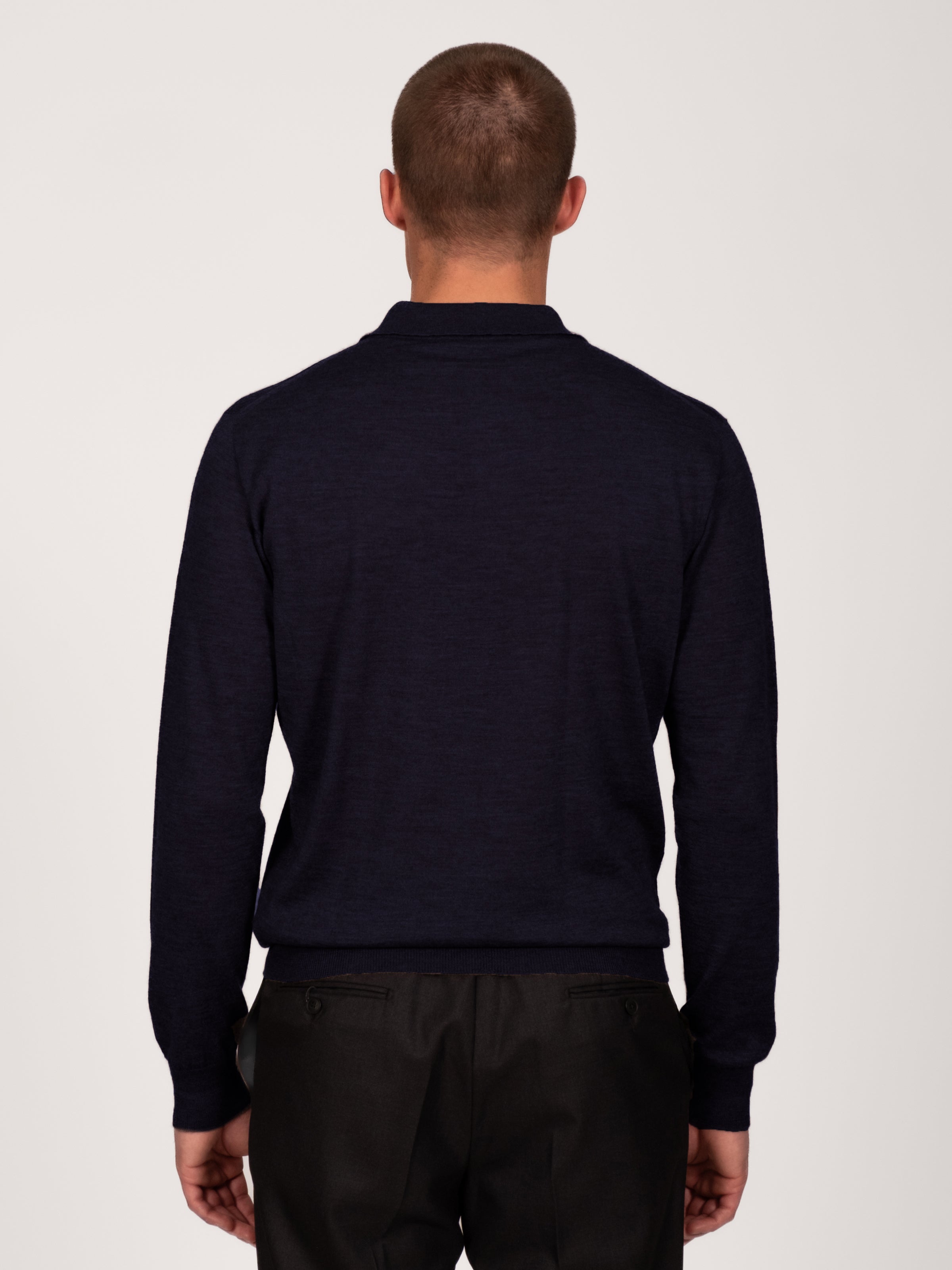 Navy Lightweight Merino Polo