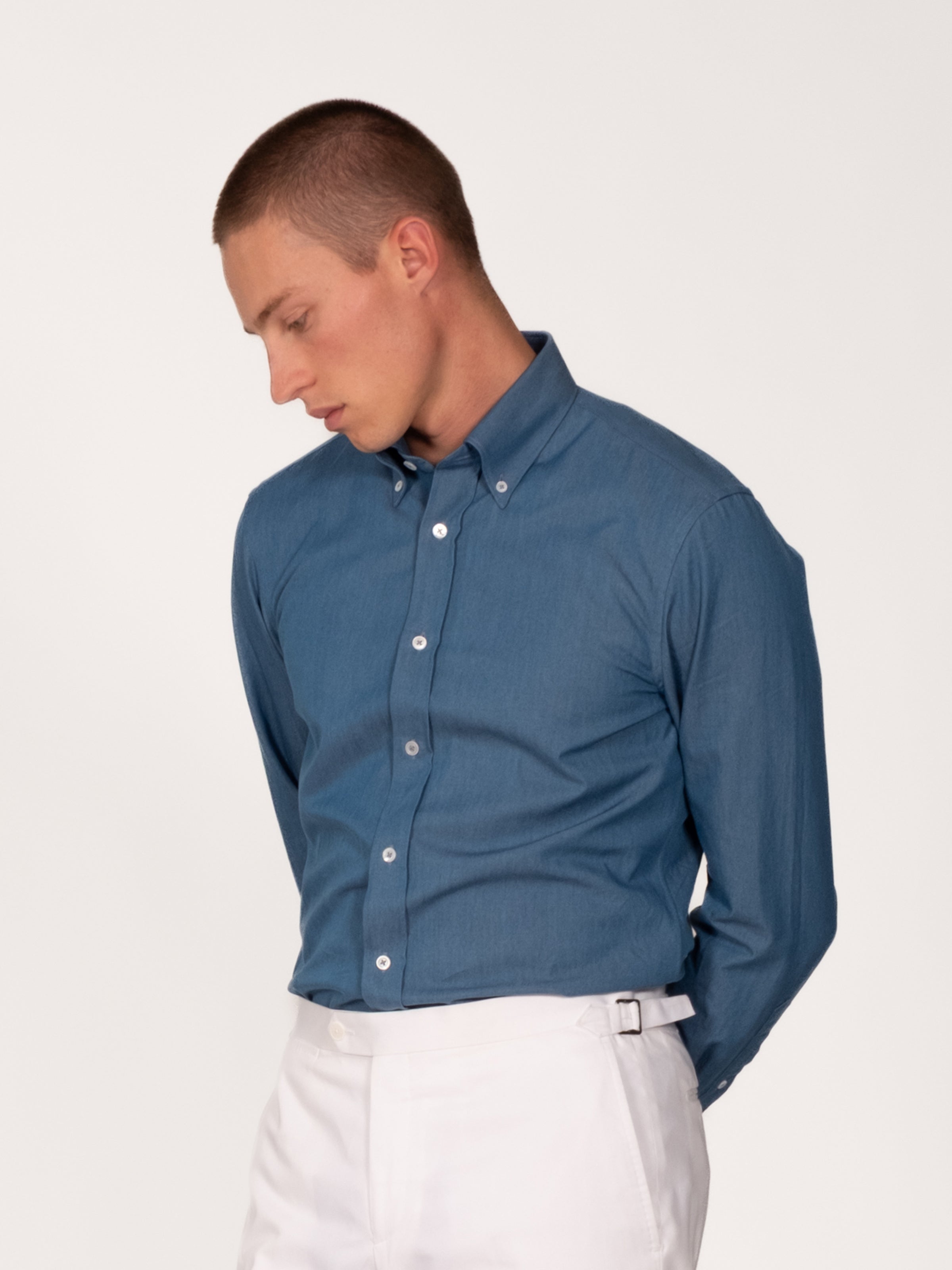 Serpico Washed Denim Button Down - Drift