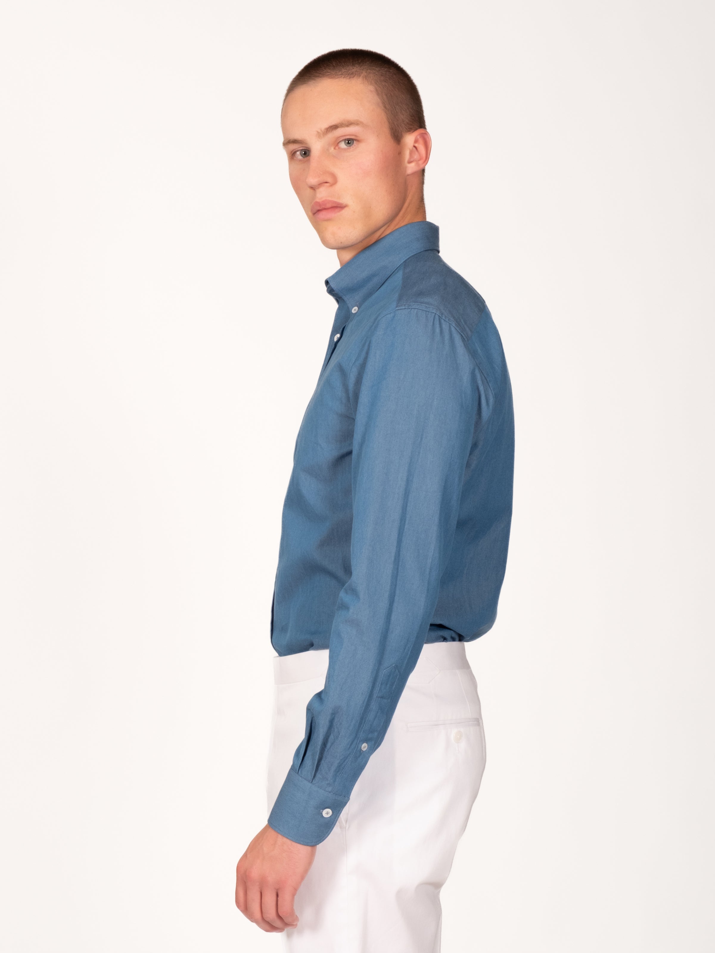 Serpico Washed Denim Button Down - Drift