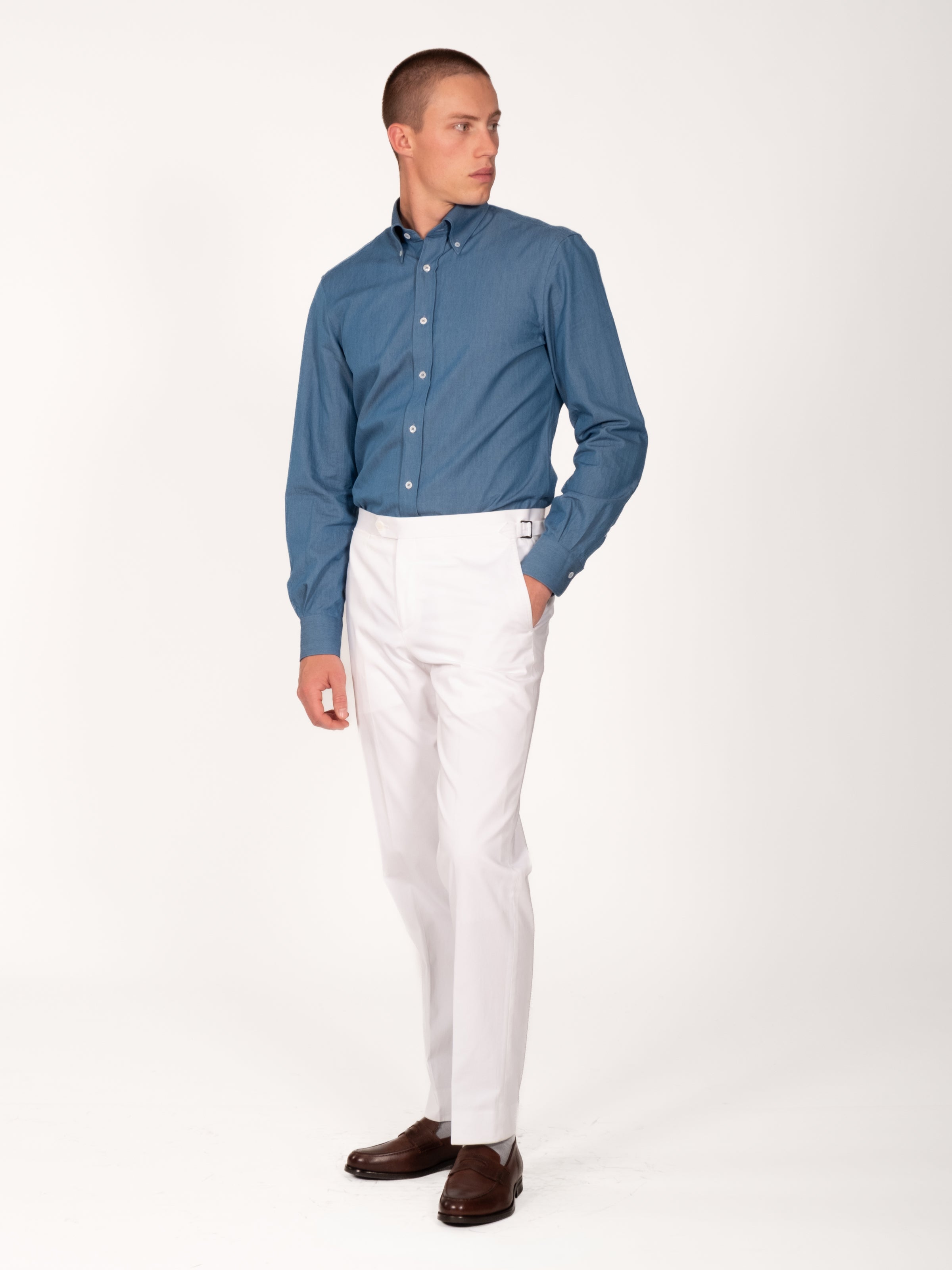 Serpico Washed Denim Button Down - Drift