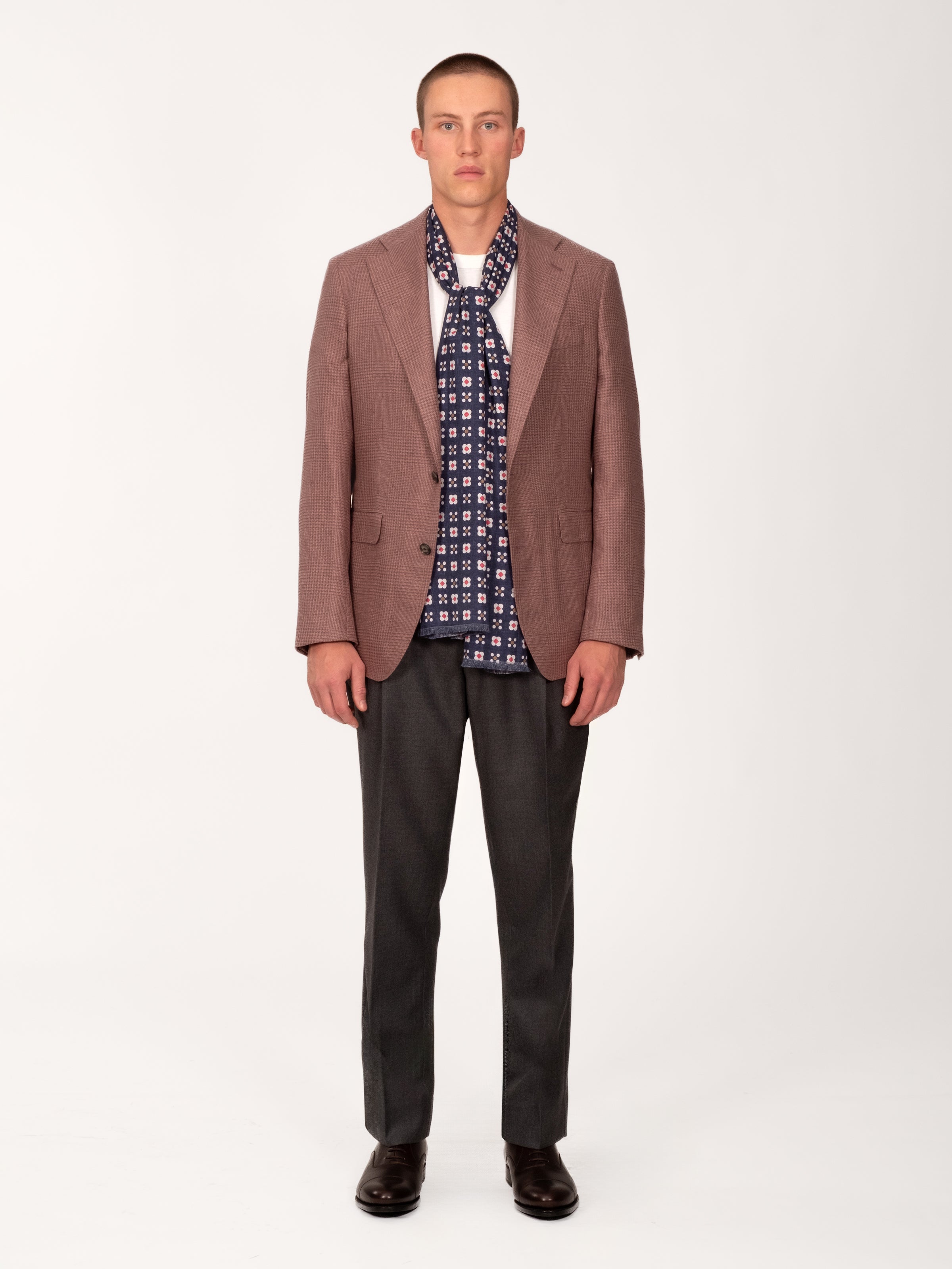 Mauve Silk Glencheck Blazer