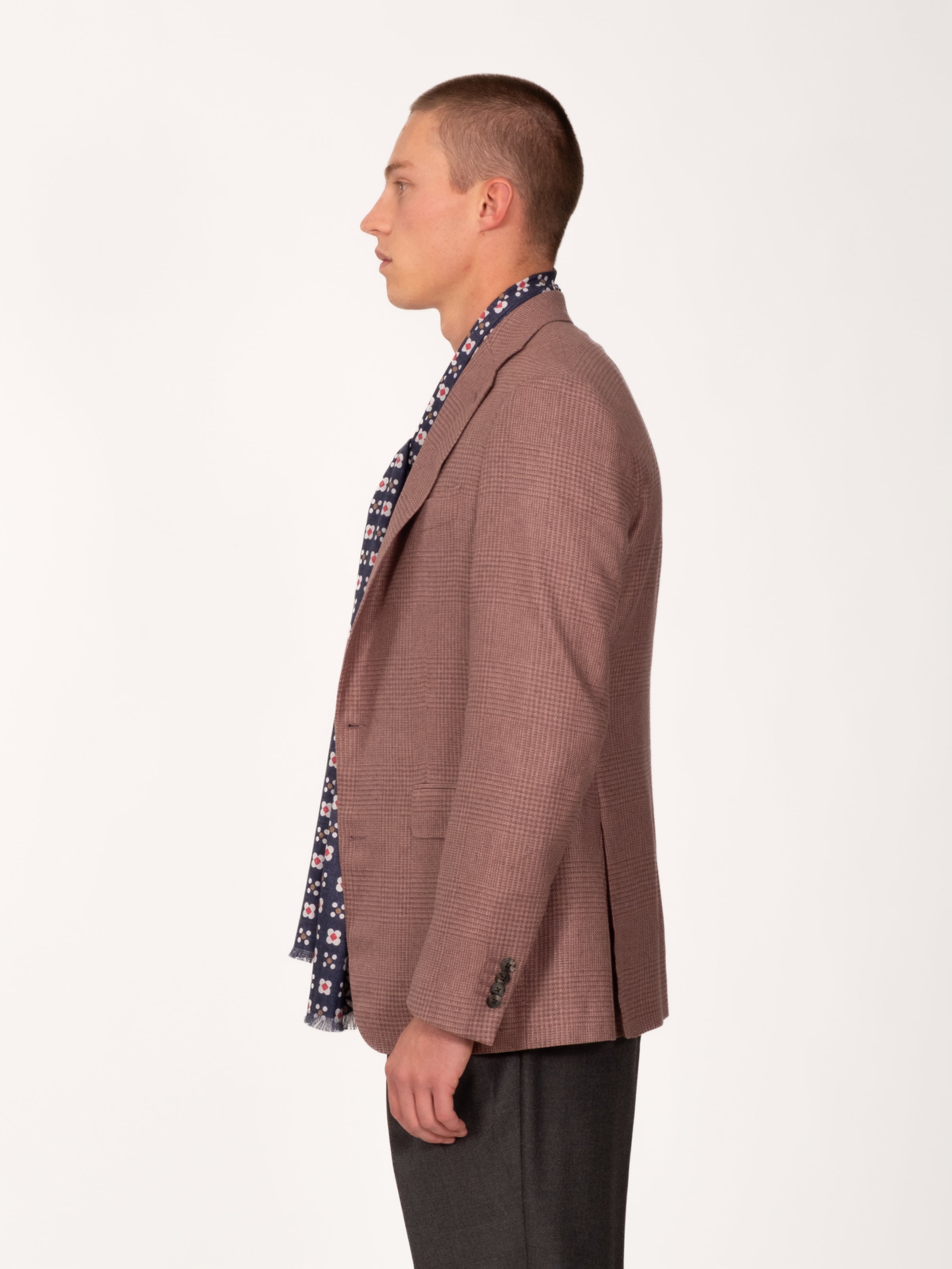 Mauve Silk Glencheck Blazer