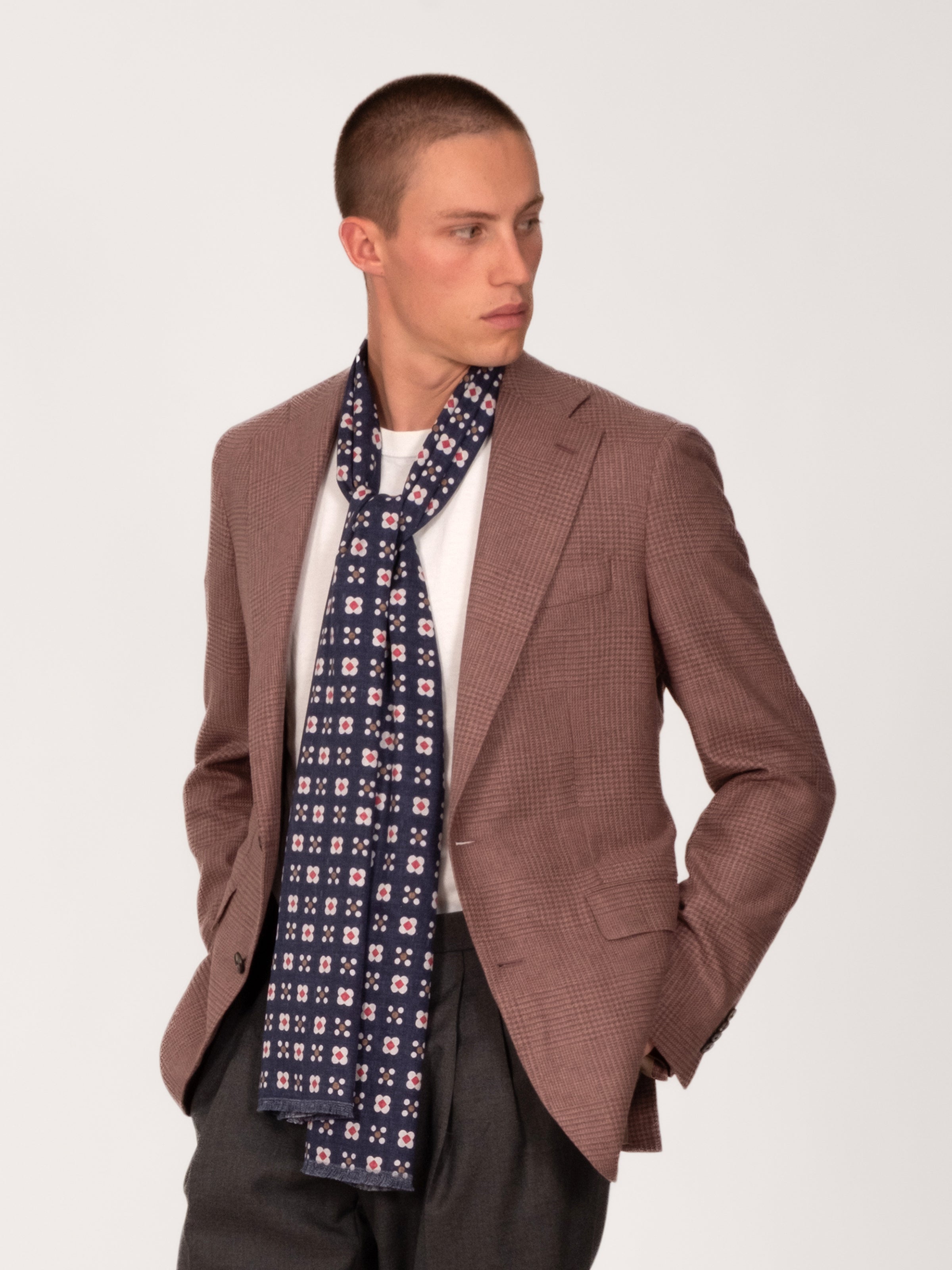 Mauve Silk Glencheck Blazer