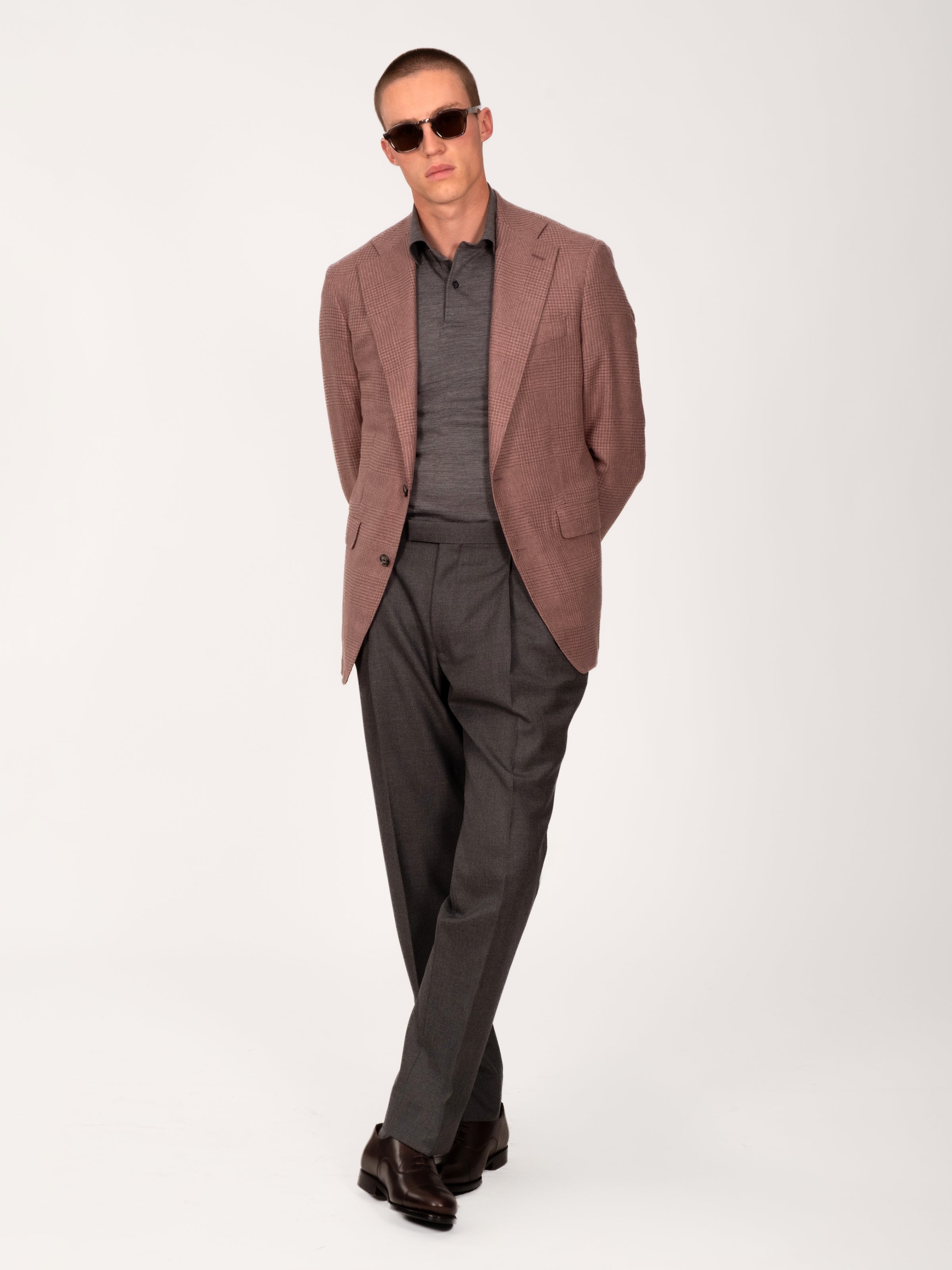 Mauve Silk Glencheck Blazer