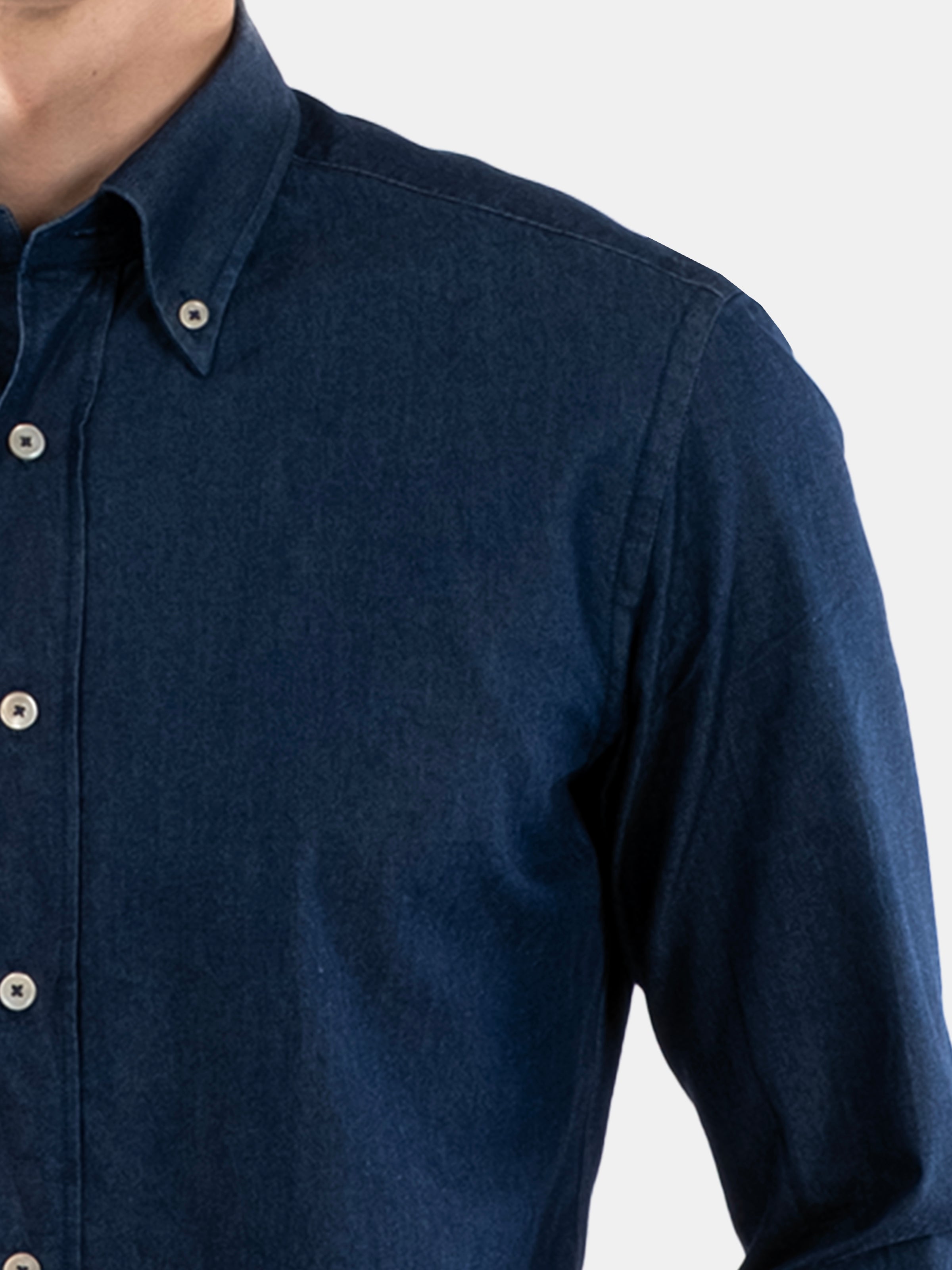 Dark Chambray Button Down Collar Shirt