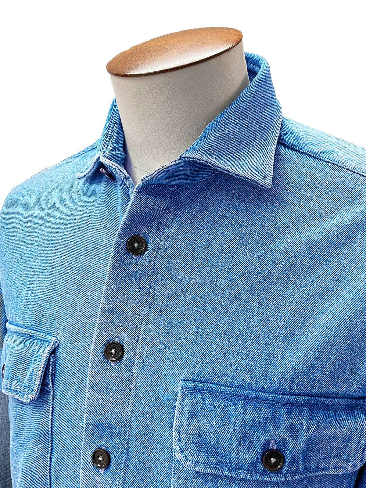 Blue Denim Double Pocket Overshirt