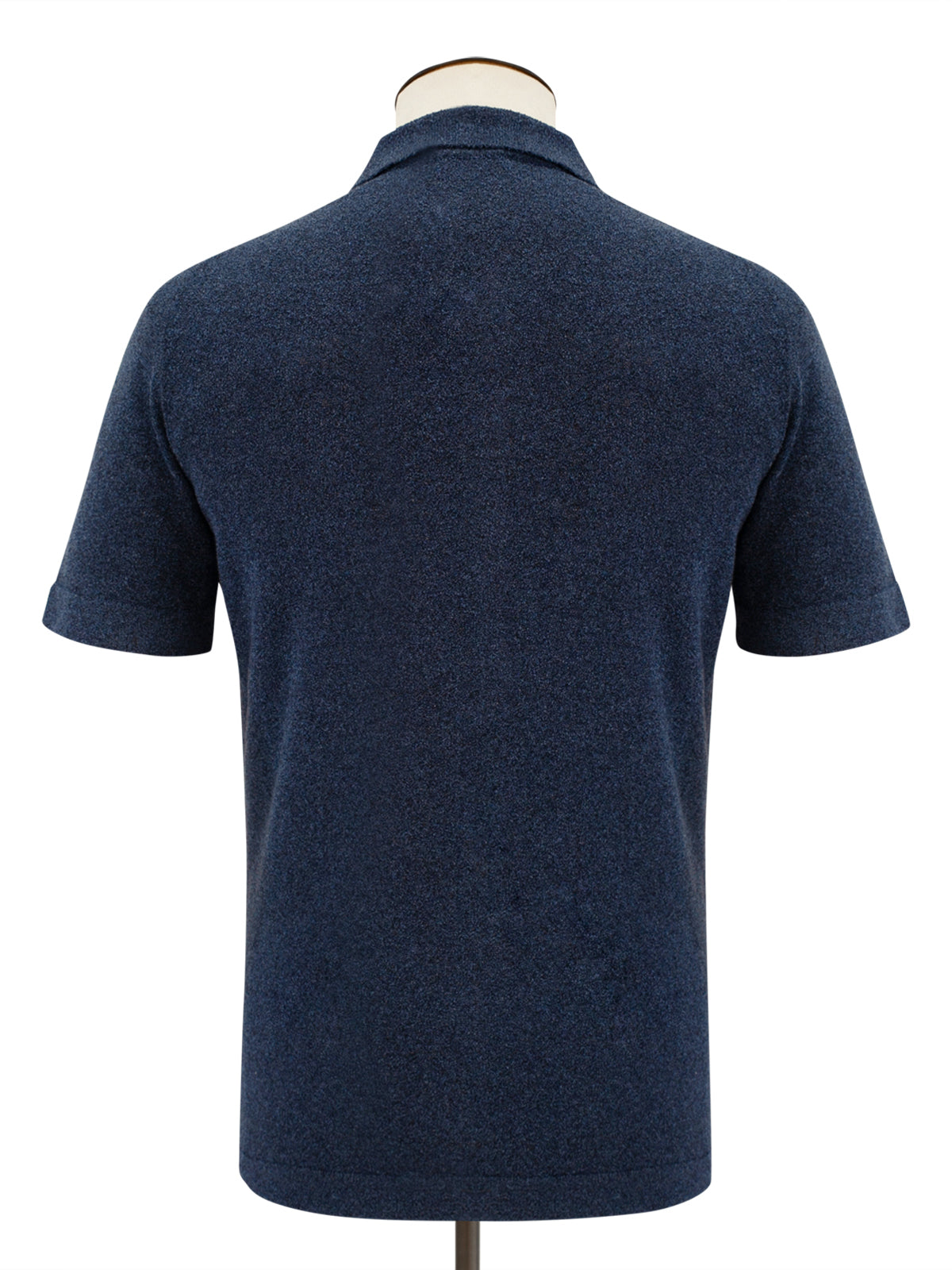 Garda Short Sleeve Polo Micro Bouclé Marine Melange