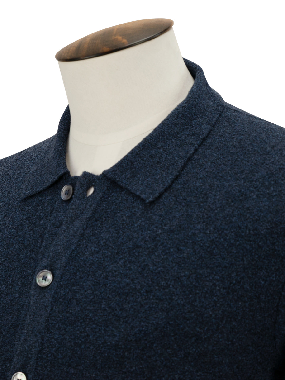 Garda Short Sleeve Polo Micro Bouclé Marine Melange