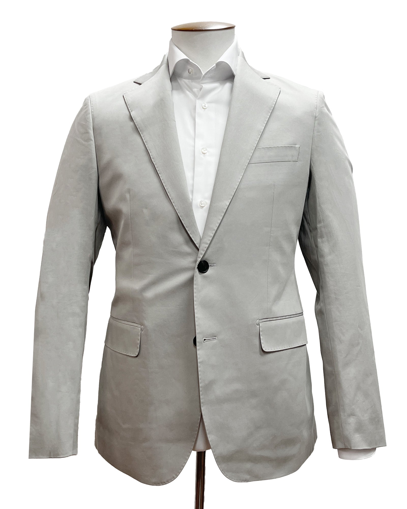 Dove Grey Cotton Two Piece Suit Sample