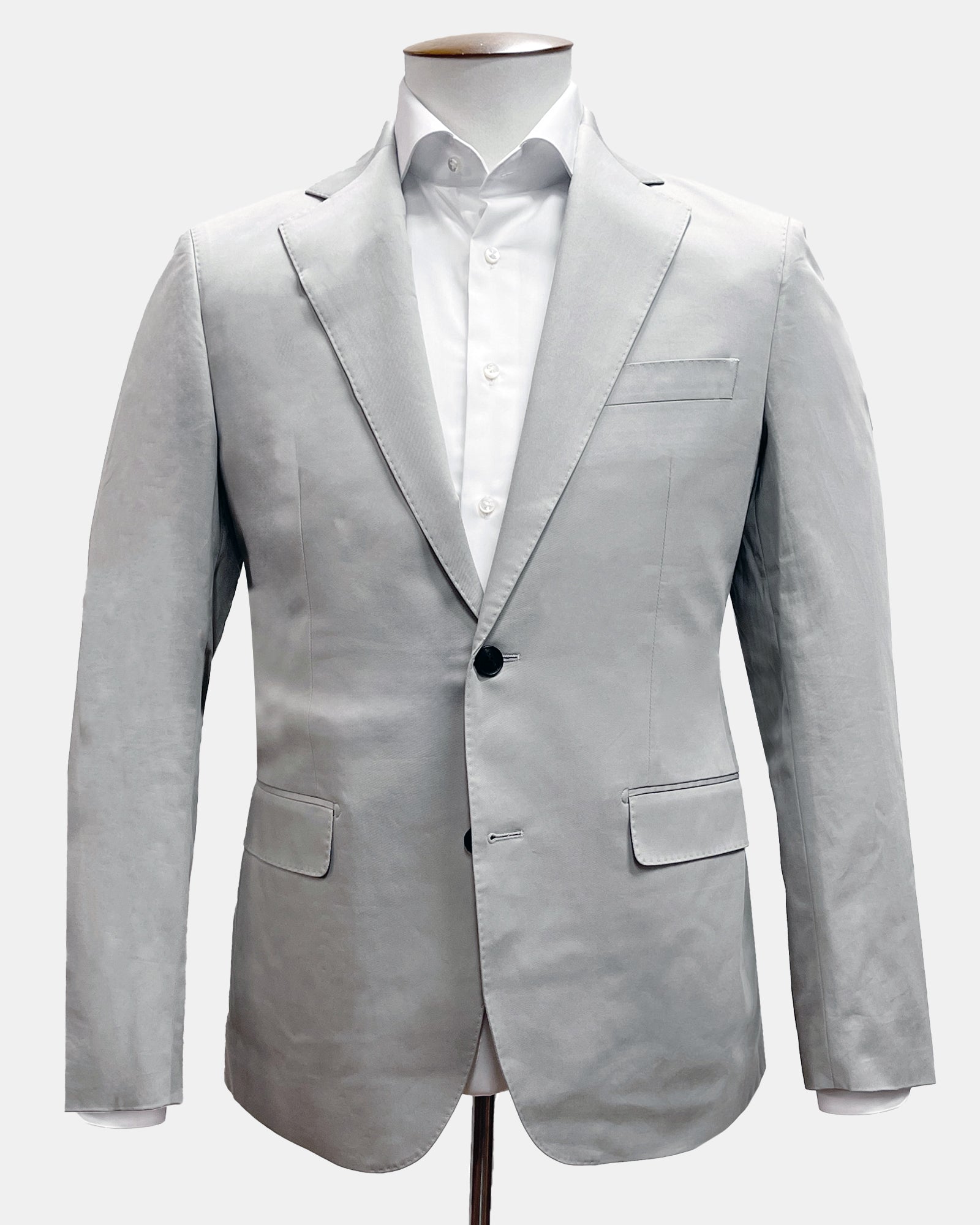 Dove Grey Cotton Two Piece Suit Sample