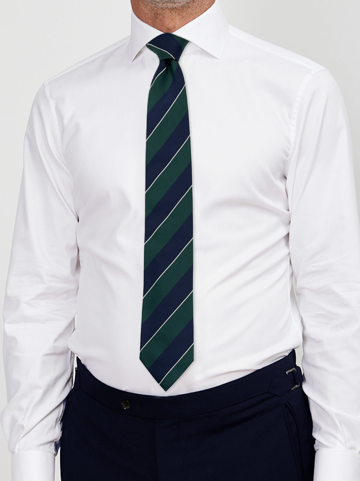 British Racing Green Regimental Stripe Tie