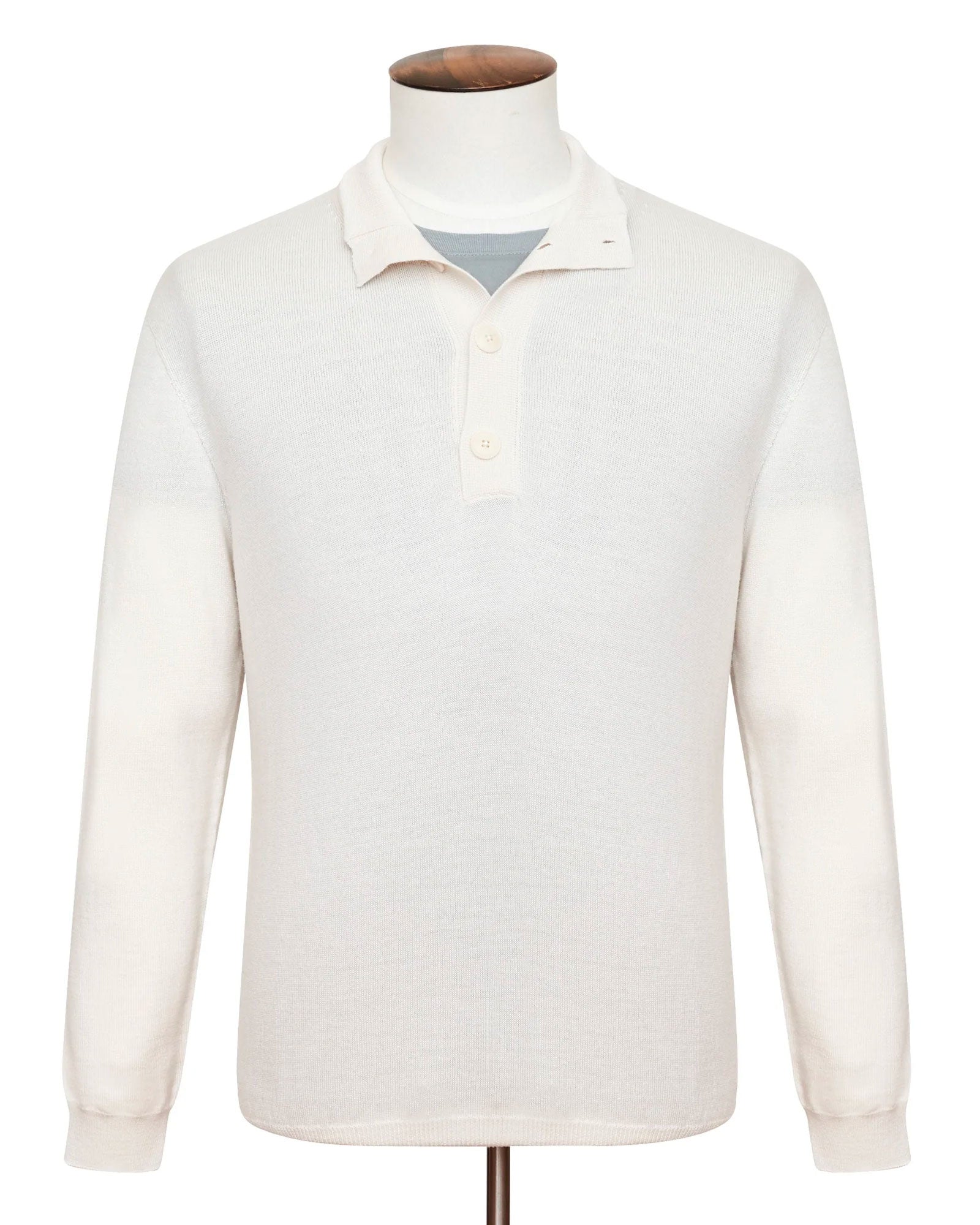 Off-White Merino Half-Button Sweater