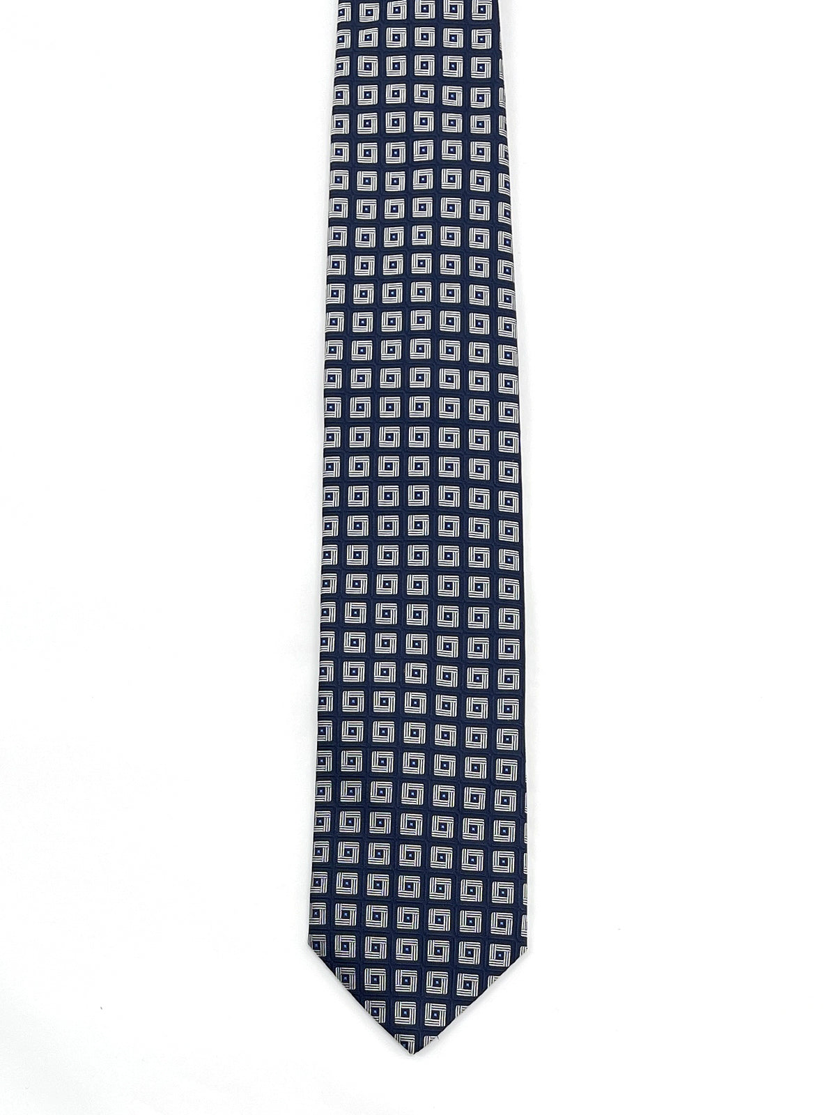 Navy Shield Silk Tie