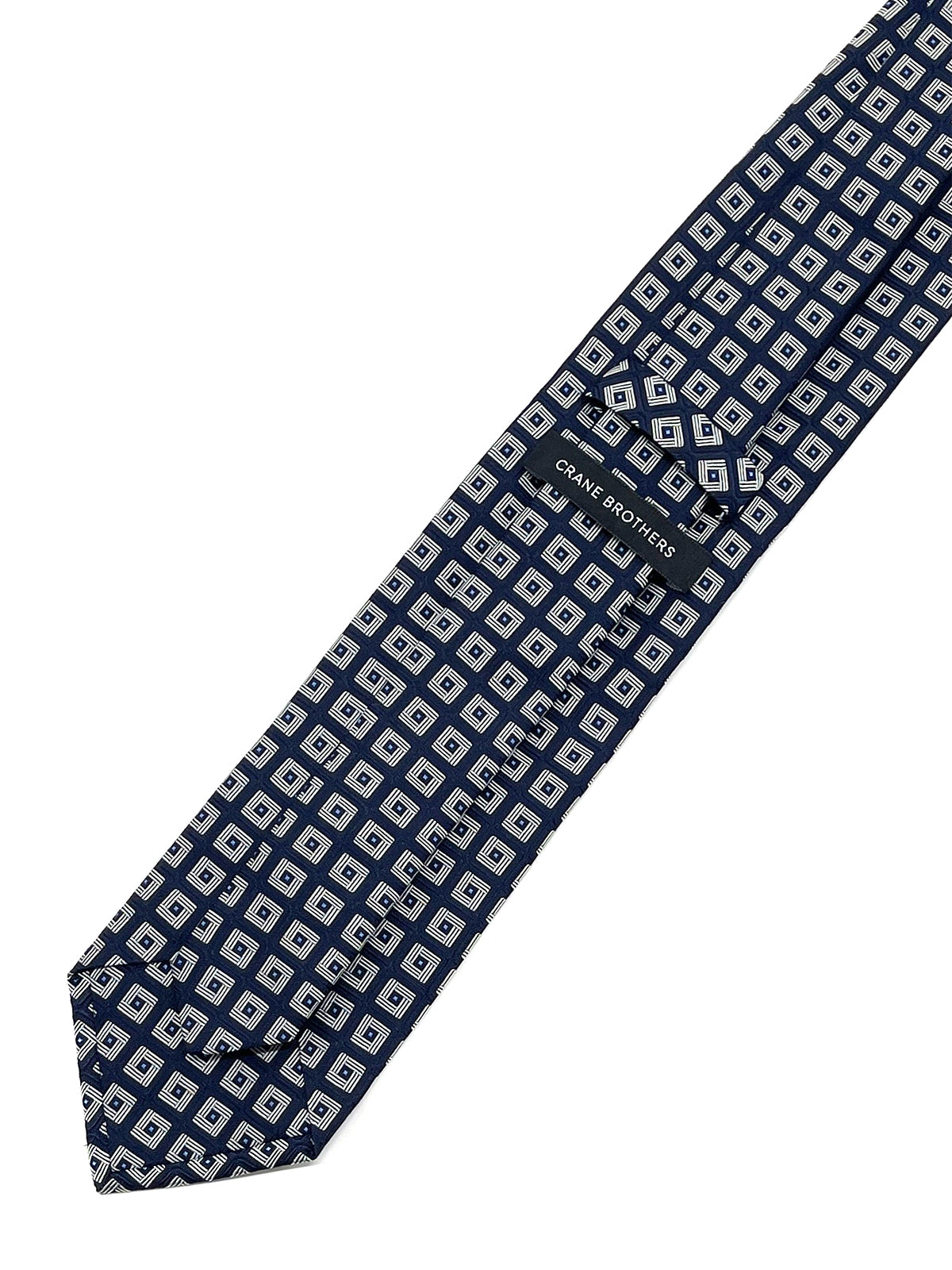 Navy Shield Silk Tie