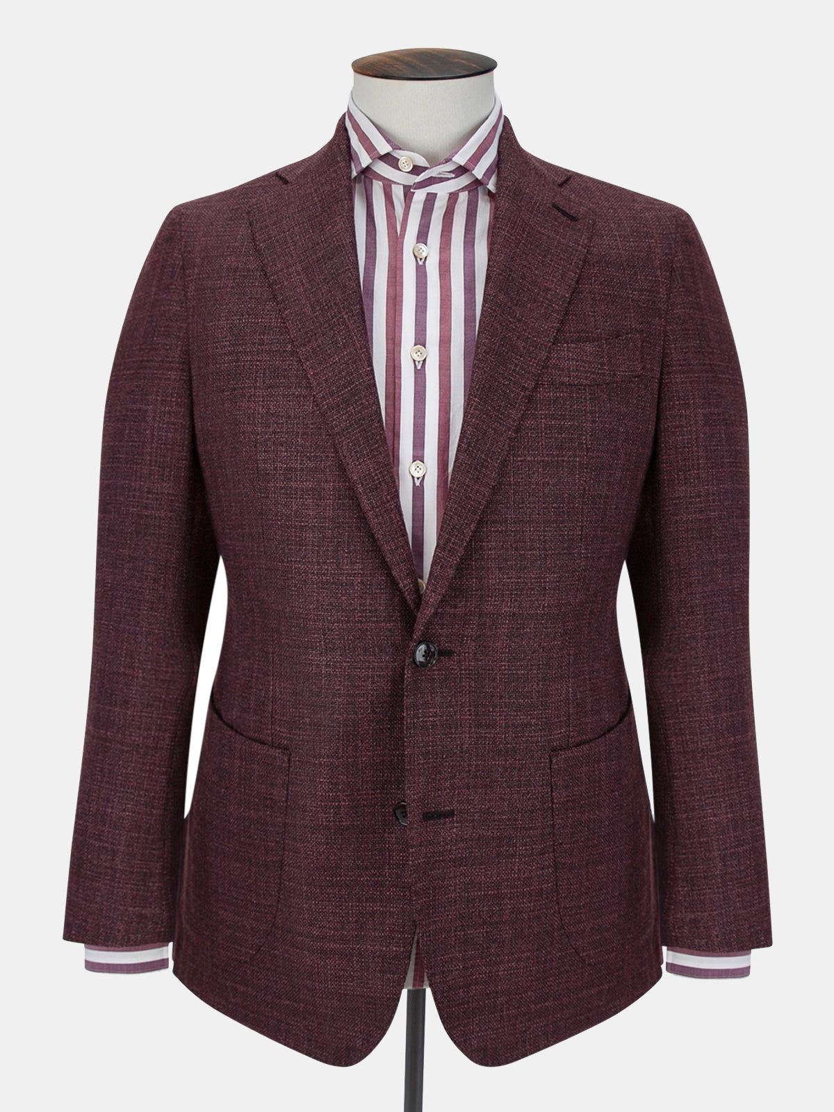 Lago Blazer Wool Silk Basketweave Grape