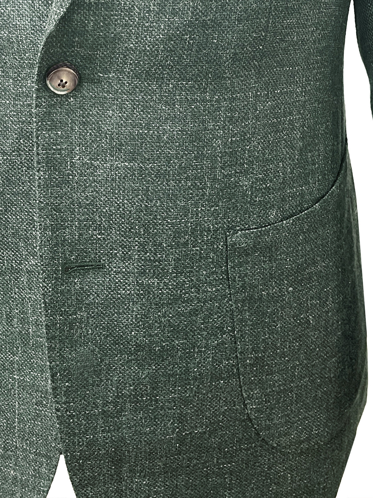 Scala Blazer - Green Wool Silk Linen Basketweave