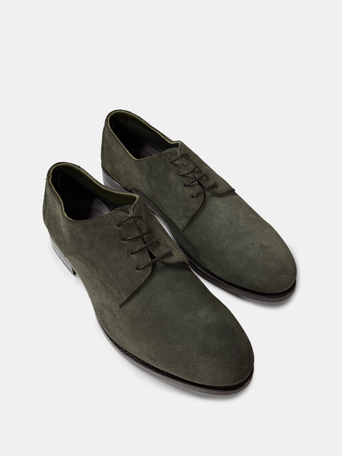 Green Suede Derby Lace-up Shoe - Sample