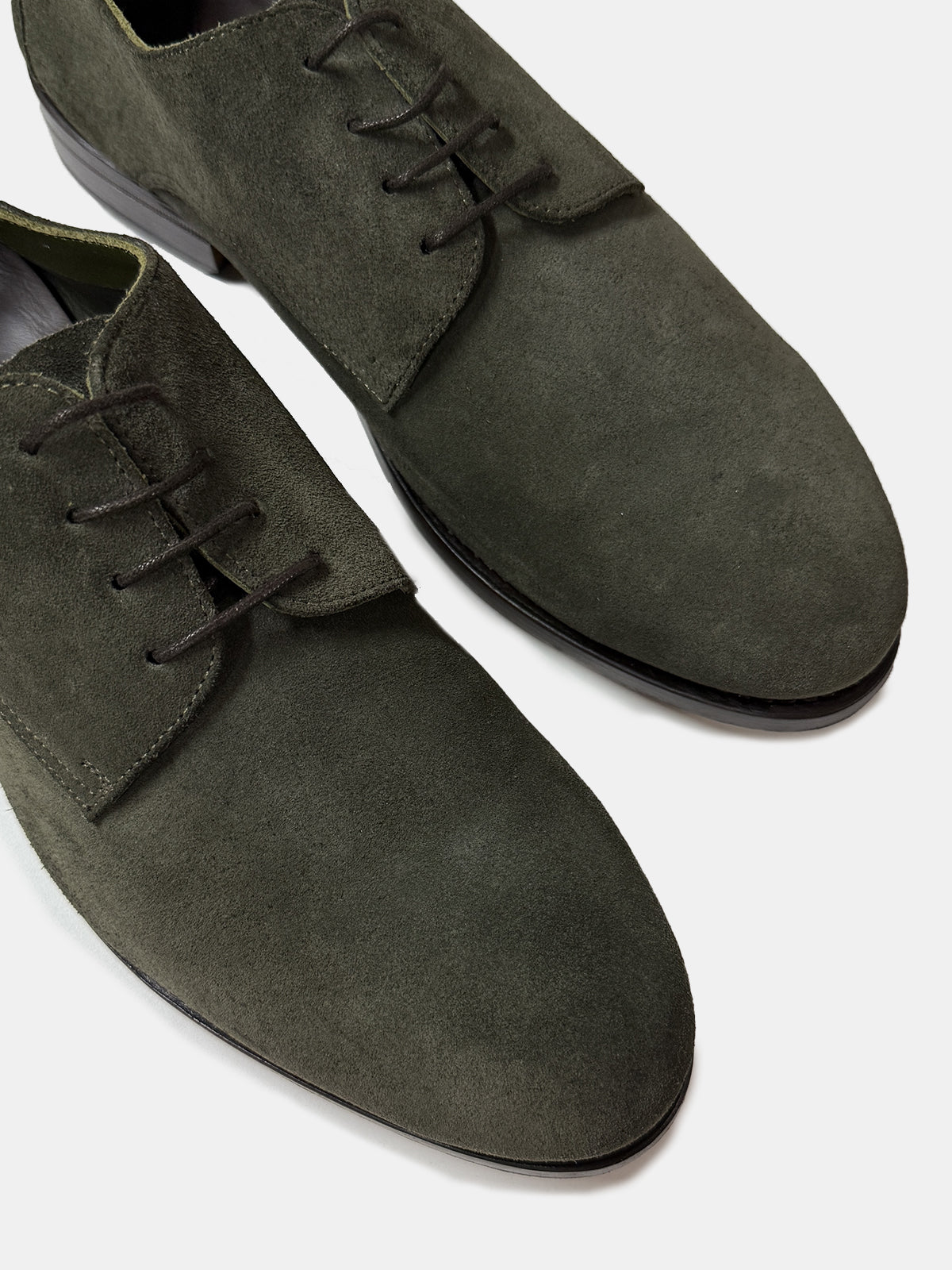 Green Suede Derby Lace-up Shoe - Sample