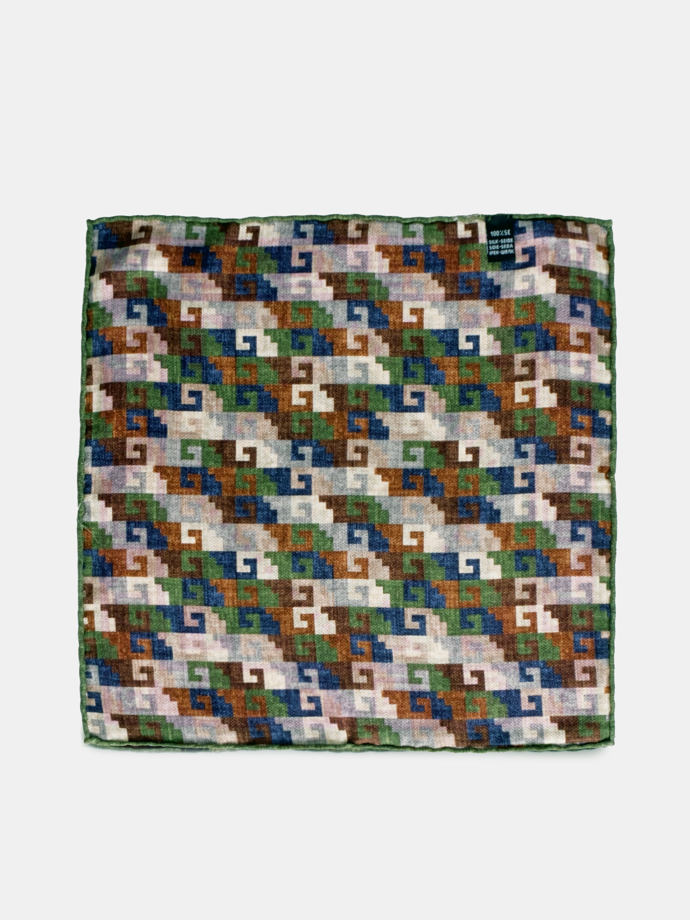 Green & Purple Incan Motif Silk Pochette