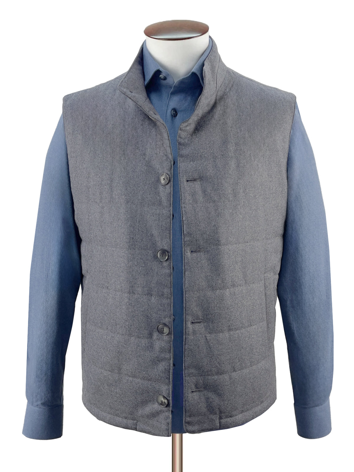 Heather Grey Quilted Flannel Vest