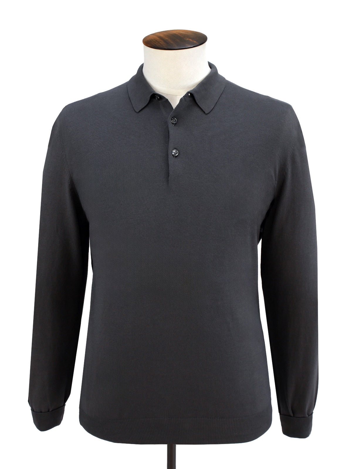 Vico Ribbed Long Sleeve Polo Cotton Iron