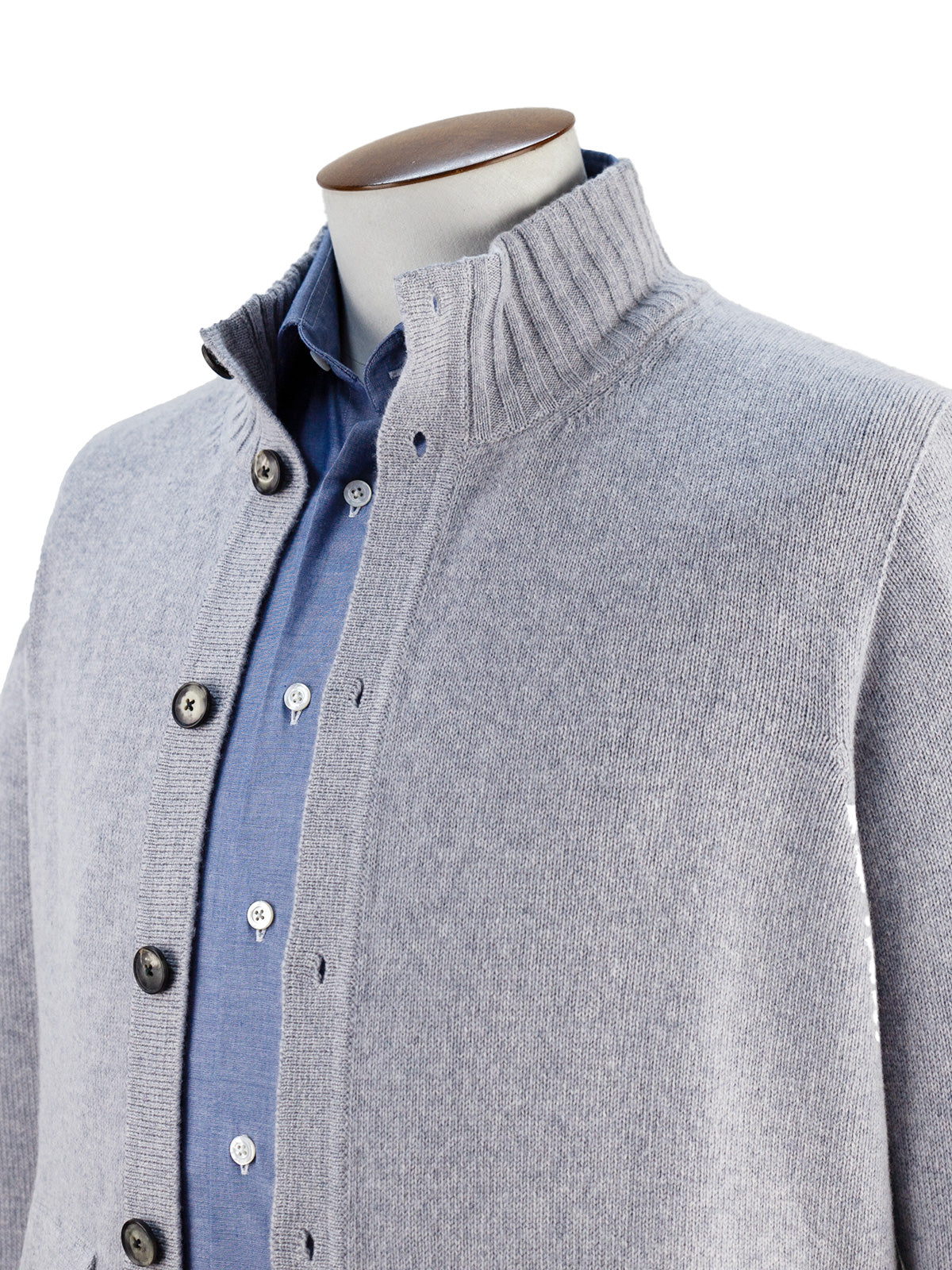 Grey Melange Wool & Cashmere Bomber