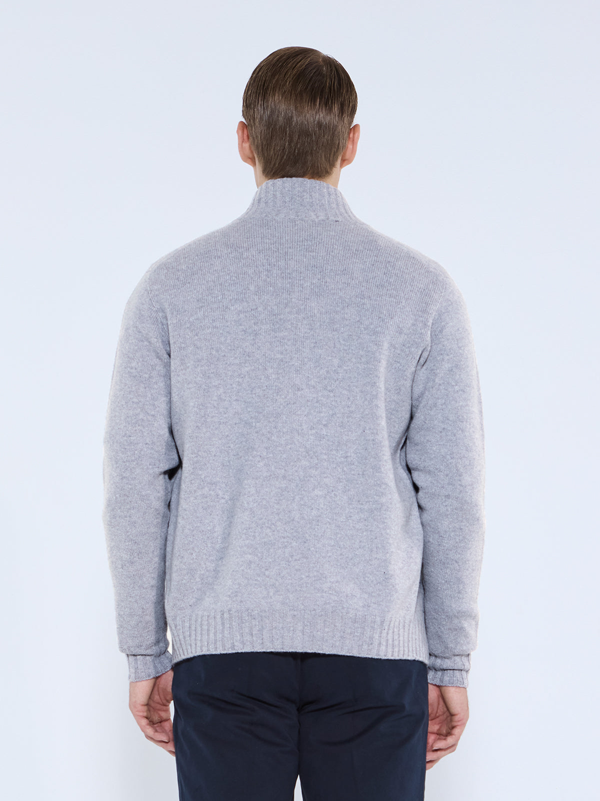 Grey Melange Wool & Cashmere Bomber