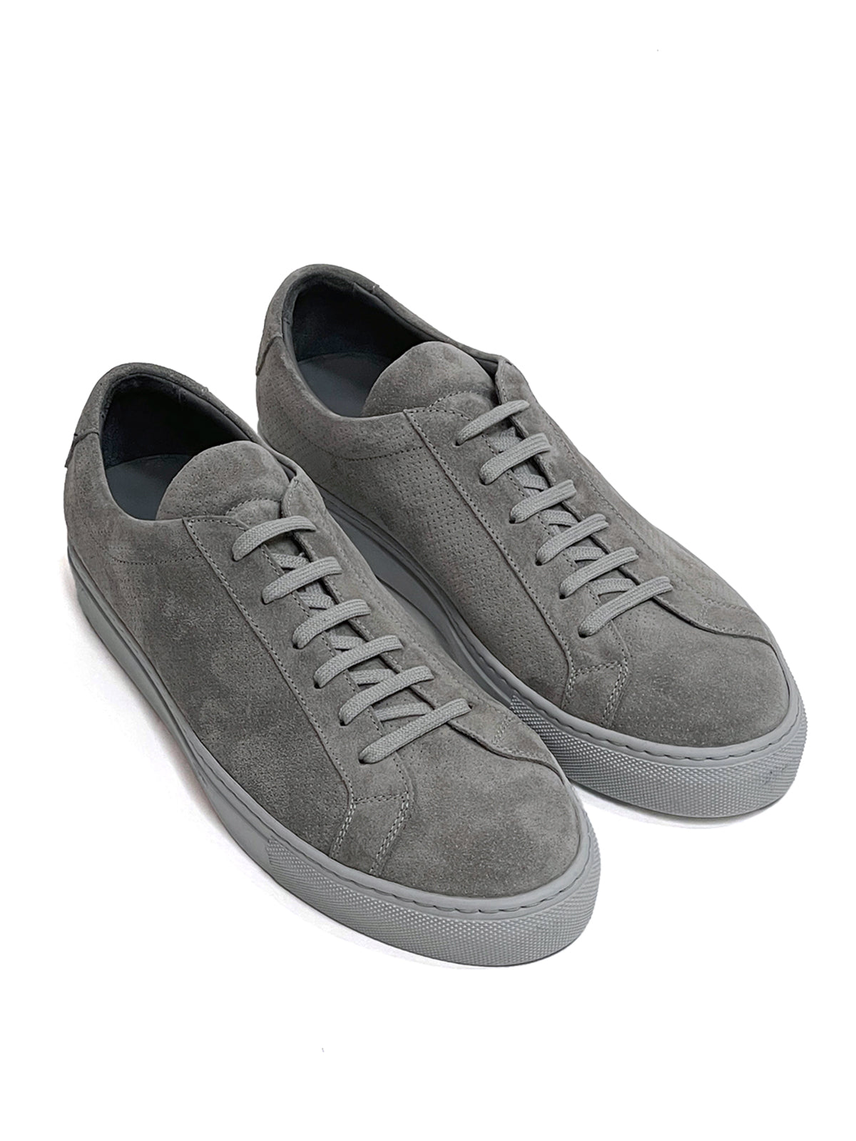 Mid Grey Perforated Suede Sneaker