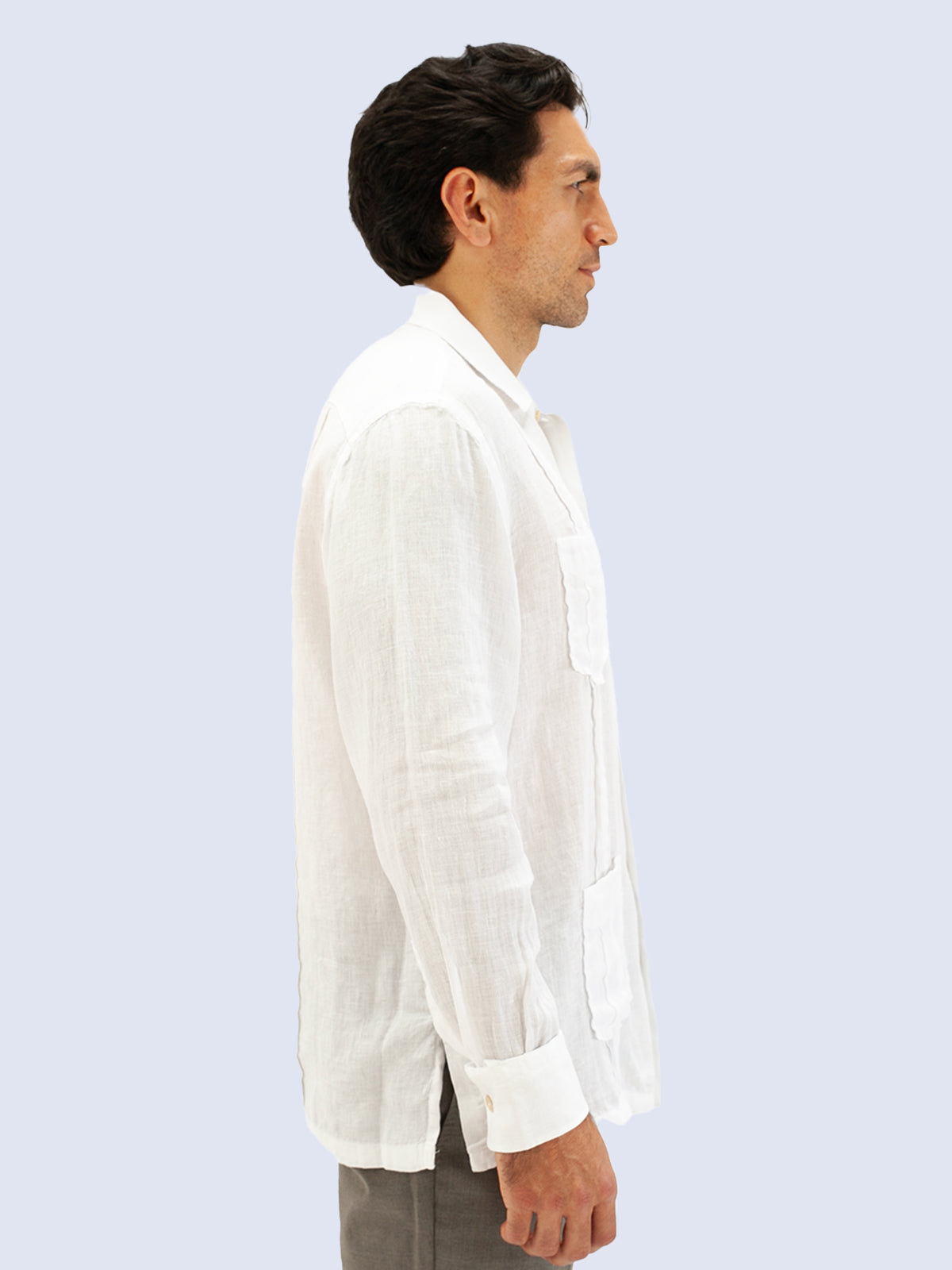 White Linen Guayabera Shirt