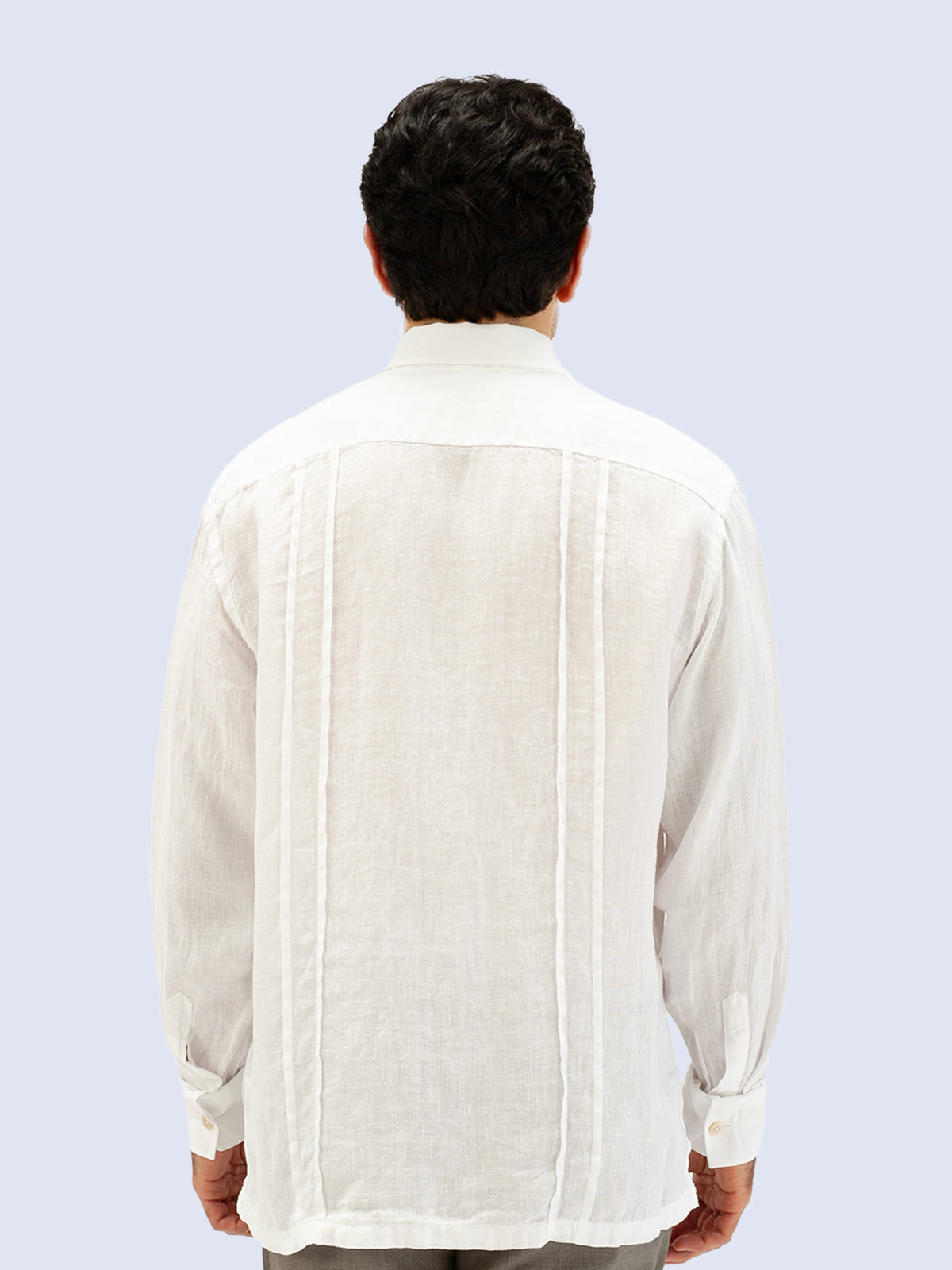 White Linen Guayabera Shirt