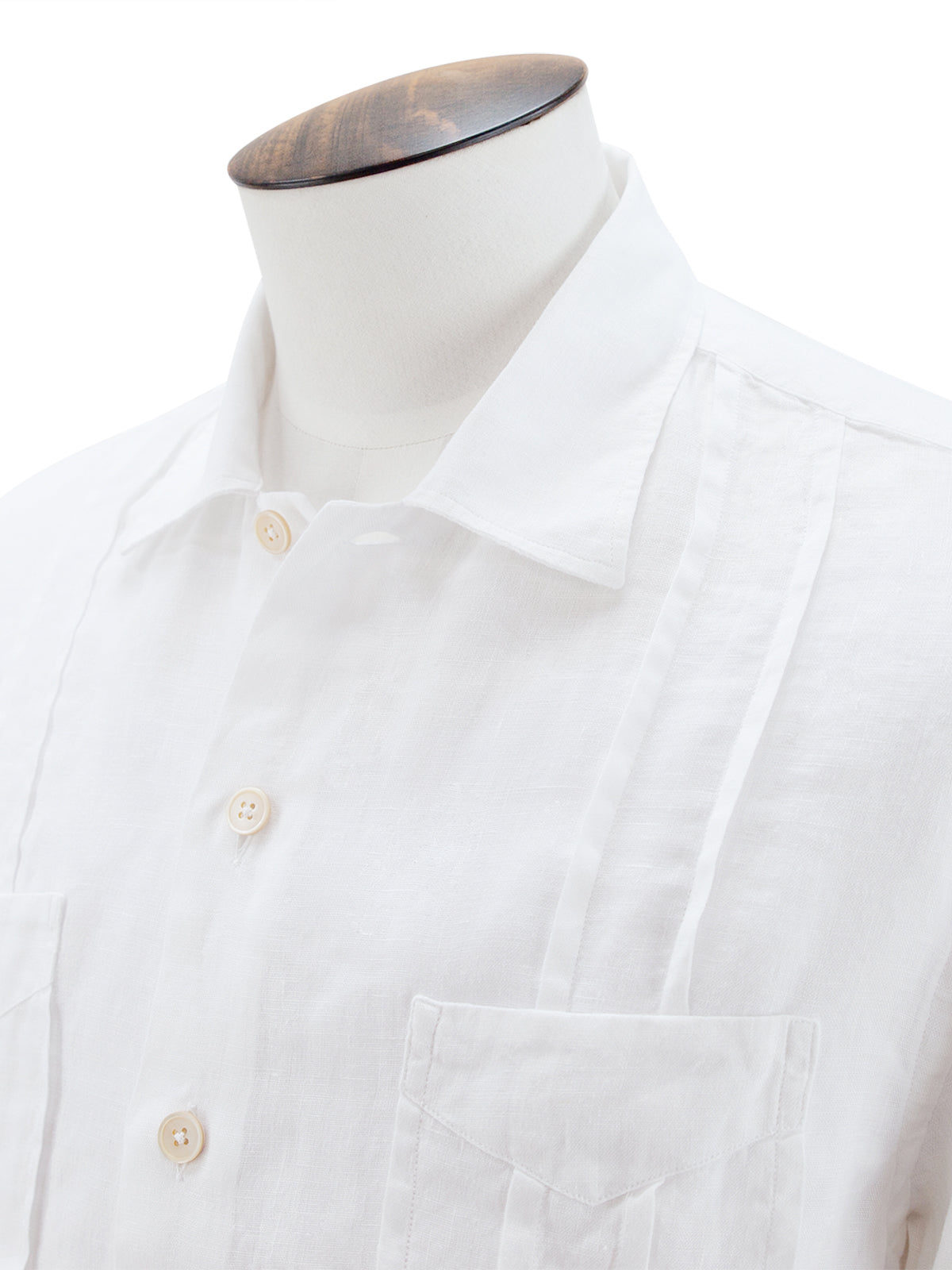 White Linen Guayabera Shirt