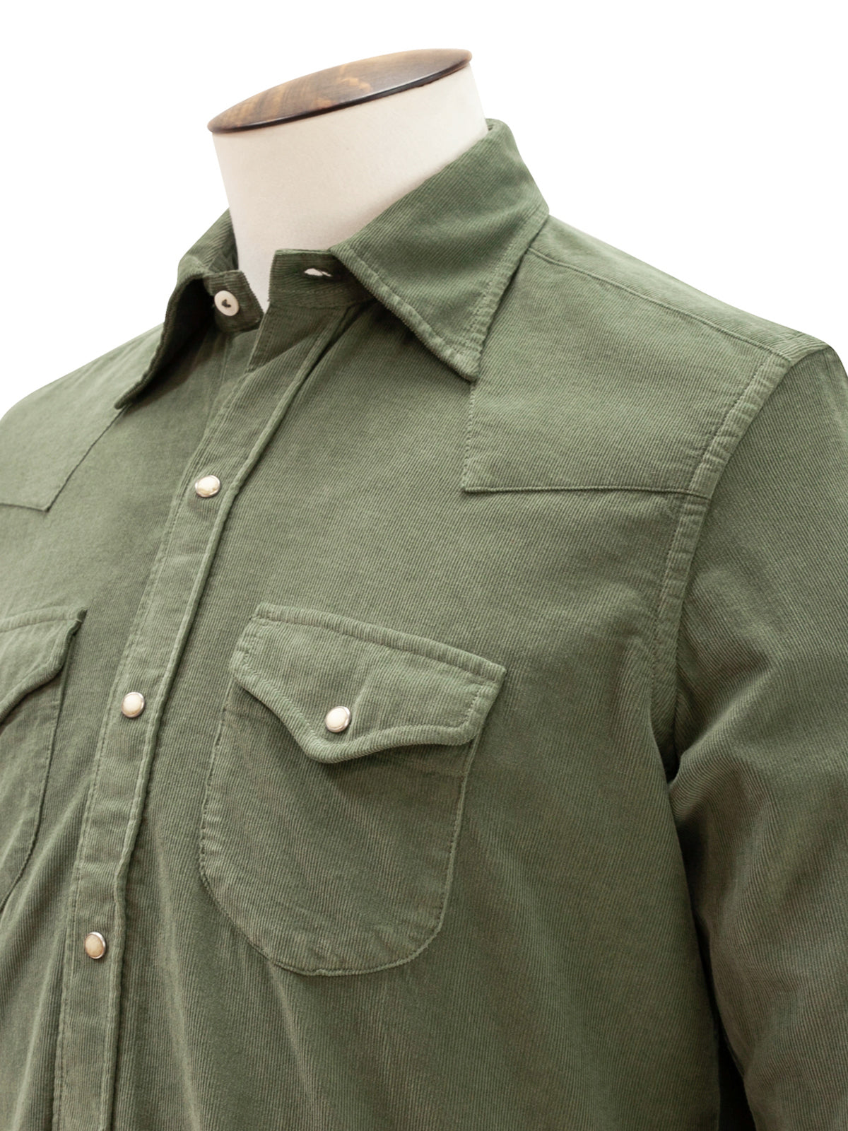 Fortela Olive Corduroy Texan Shirt