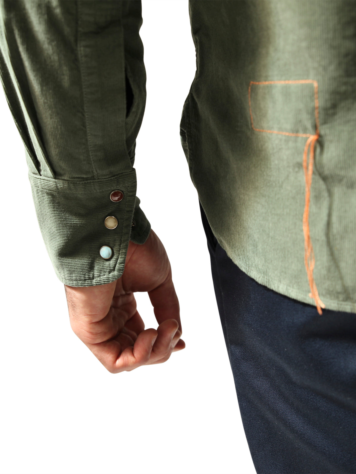 Fortela Olive Corduroy Texan Shirt