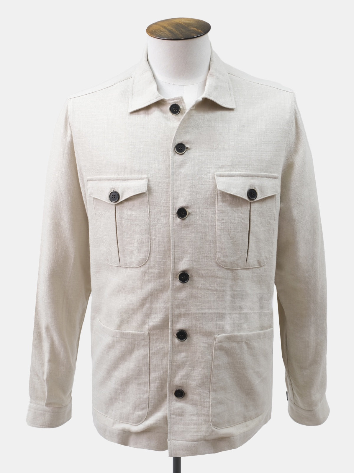 Ivory Linen Overshirt Sample